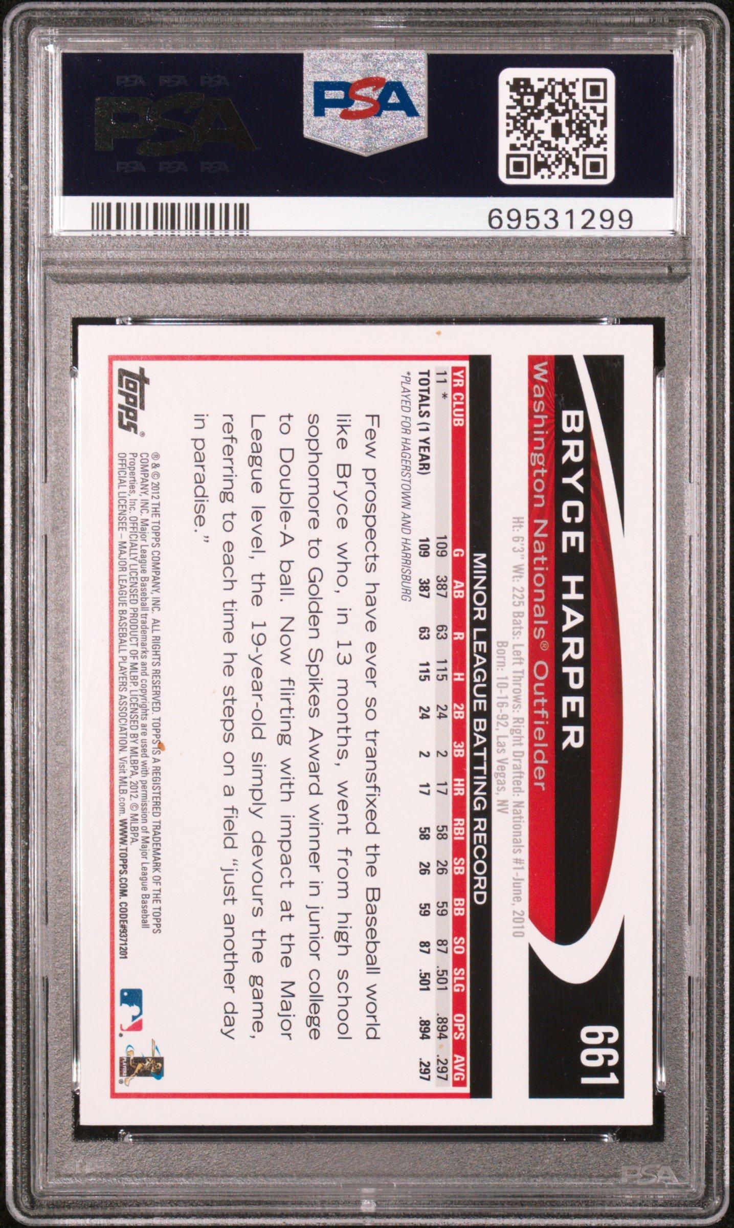 2012 Topps 661 Bryce Harper PSA 8