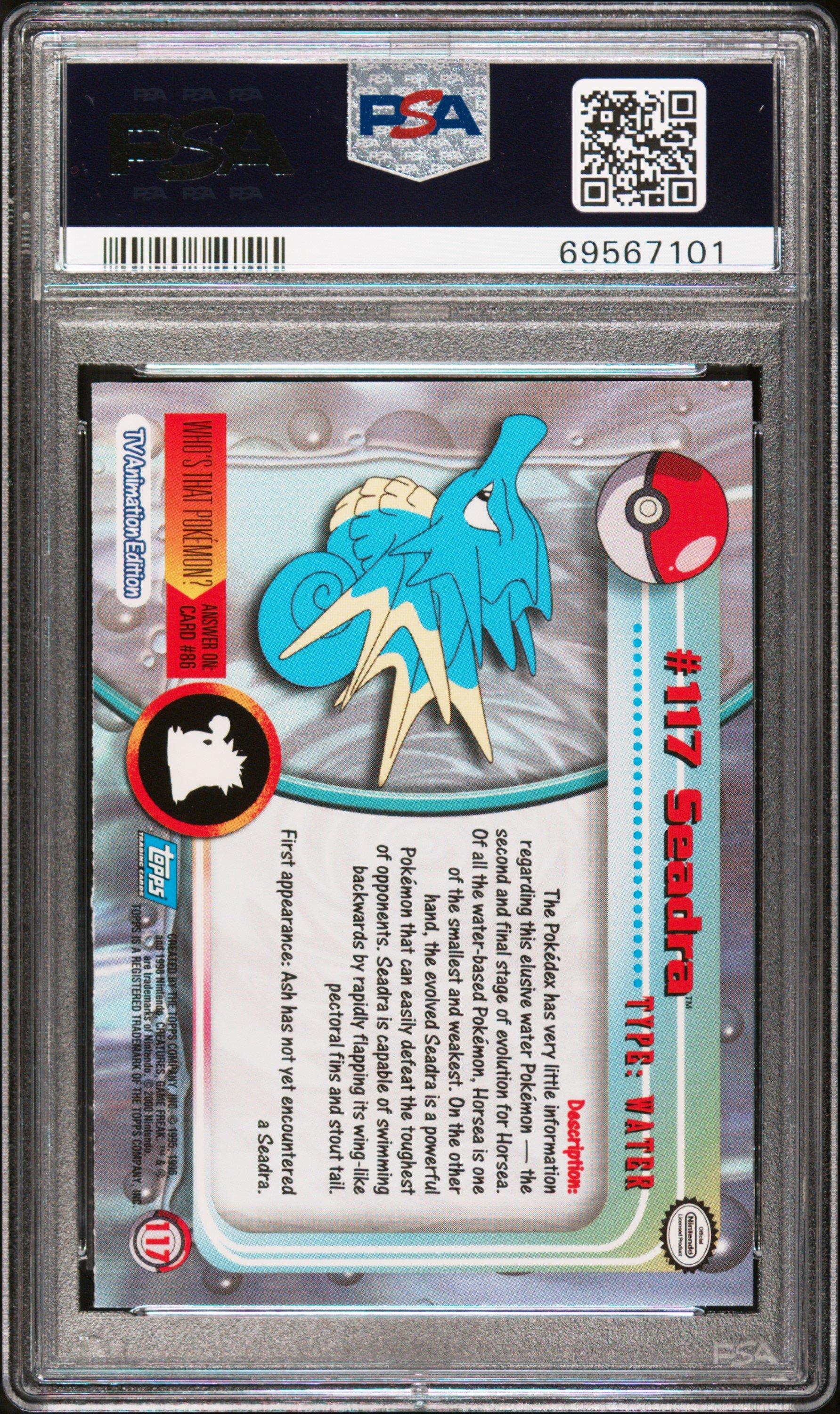 2000 Topps Pokemon Tv Animation Series 2 117 Seadra PSA 8