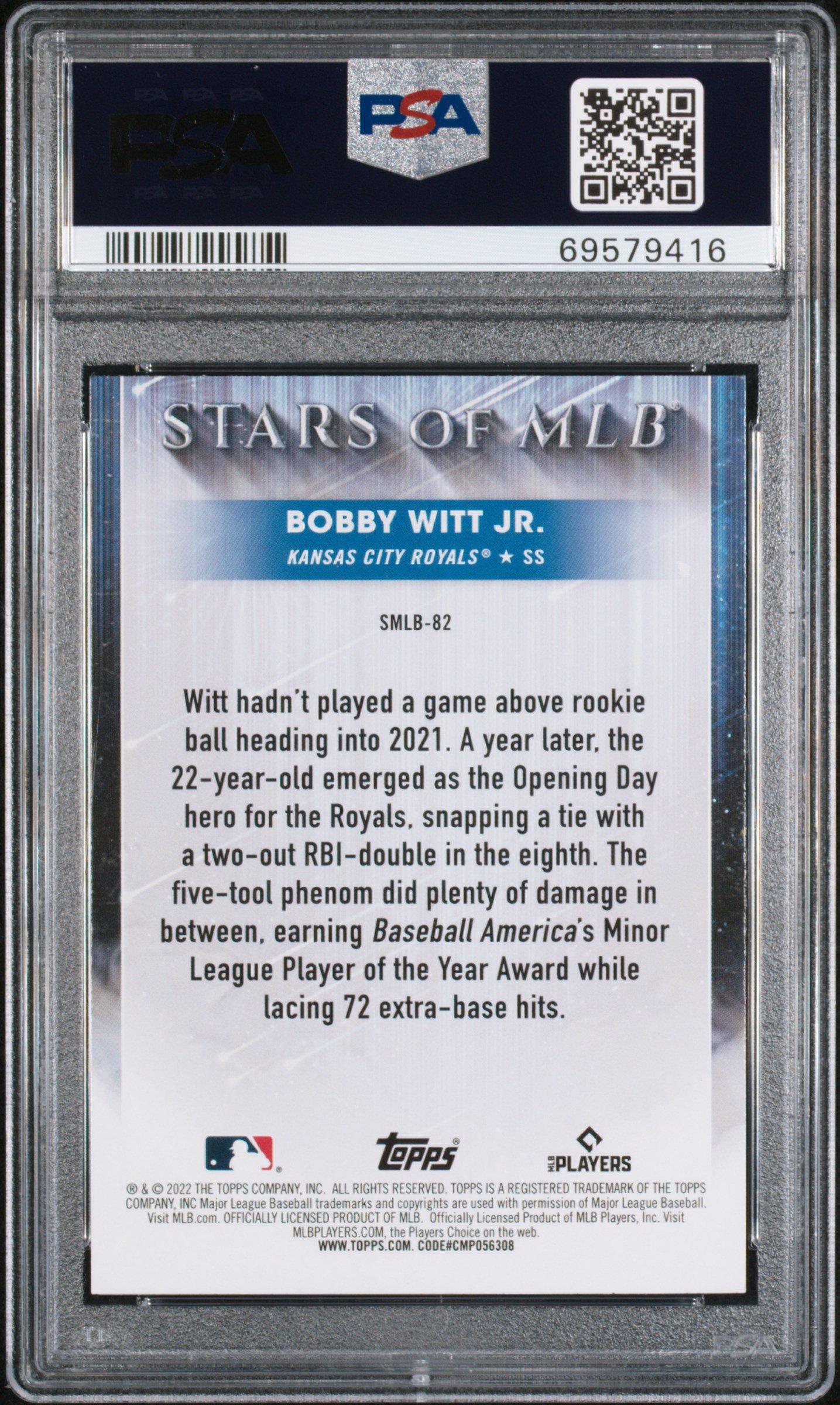 2022 Topps Stars Of Mlb Smlb82 Bobby Witt Jr. Update PSA 10