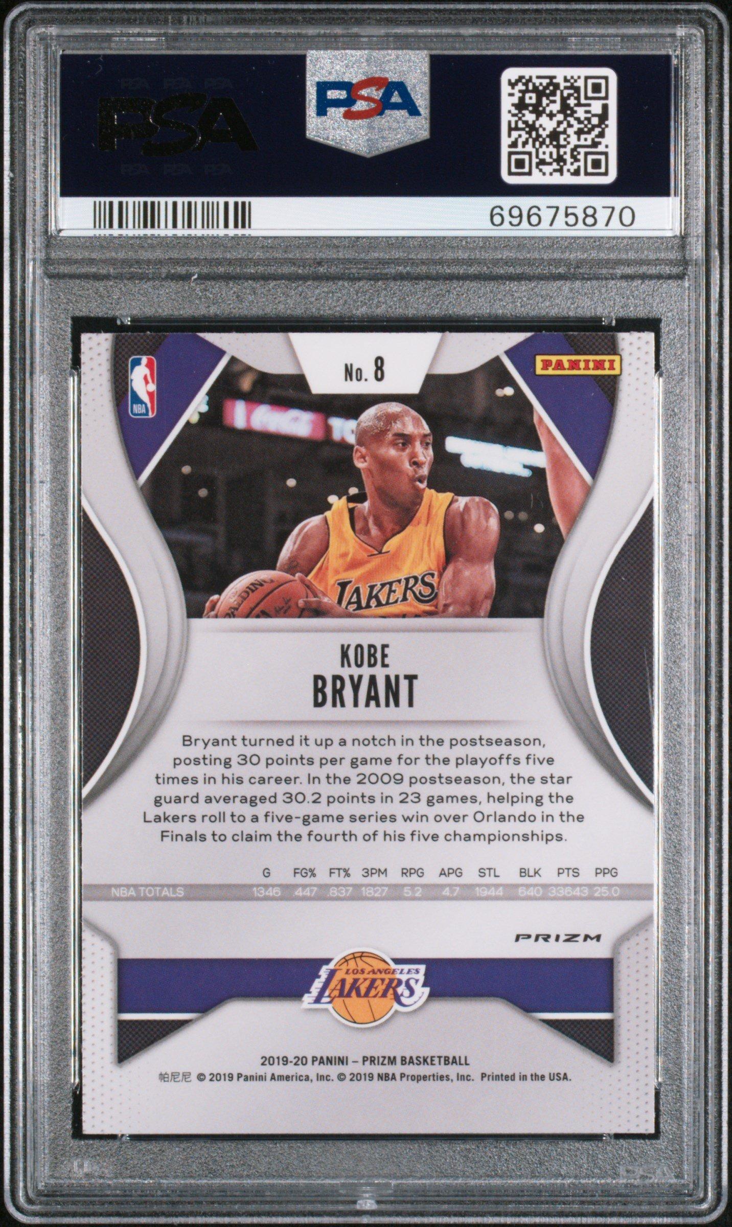 2019 Panini Prizm 8 Kobe Bryant Red/white/blue Prizm PSA 9