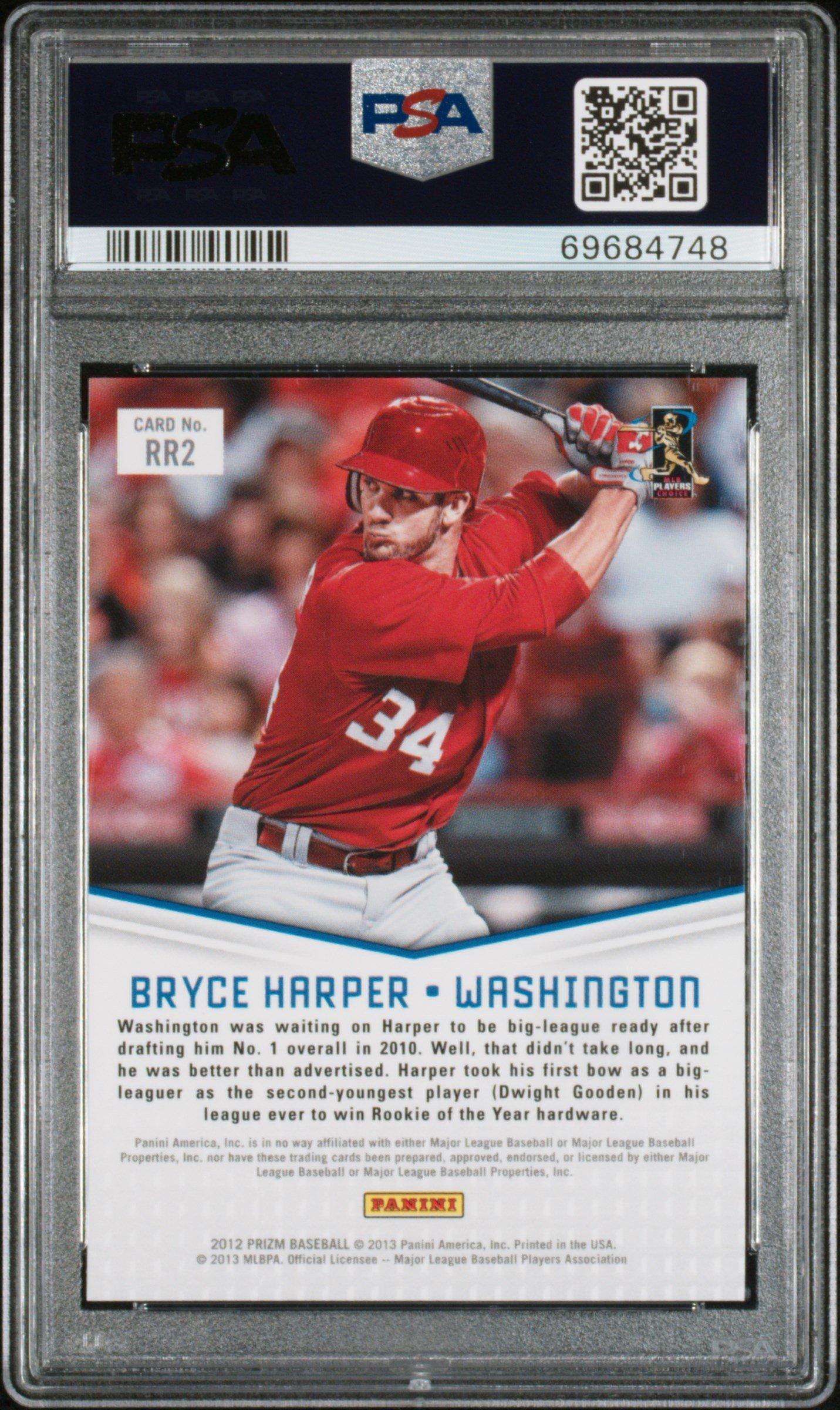 2012 Panini Prizm Rookie Relevance Rr2 Bryce Harper PSA 9