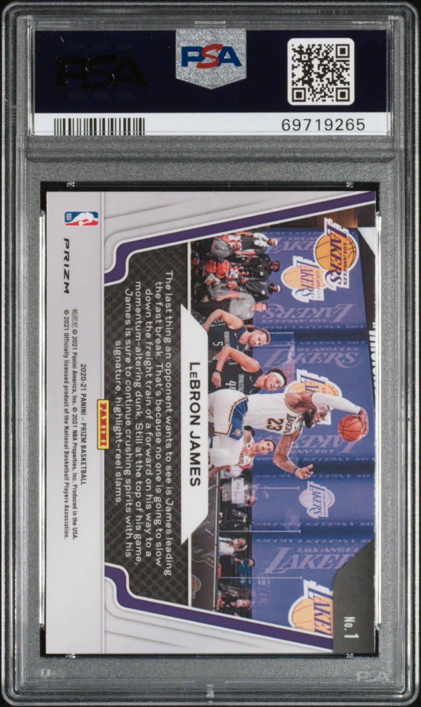 2020 Panini Prizm 1 Lebron James Hyper Prizm PSA 9