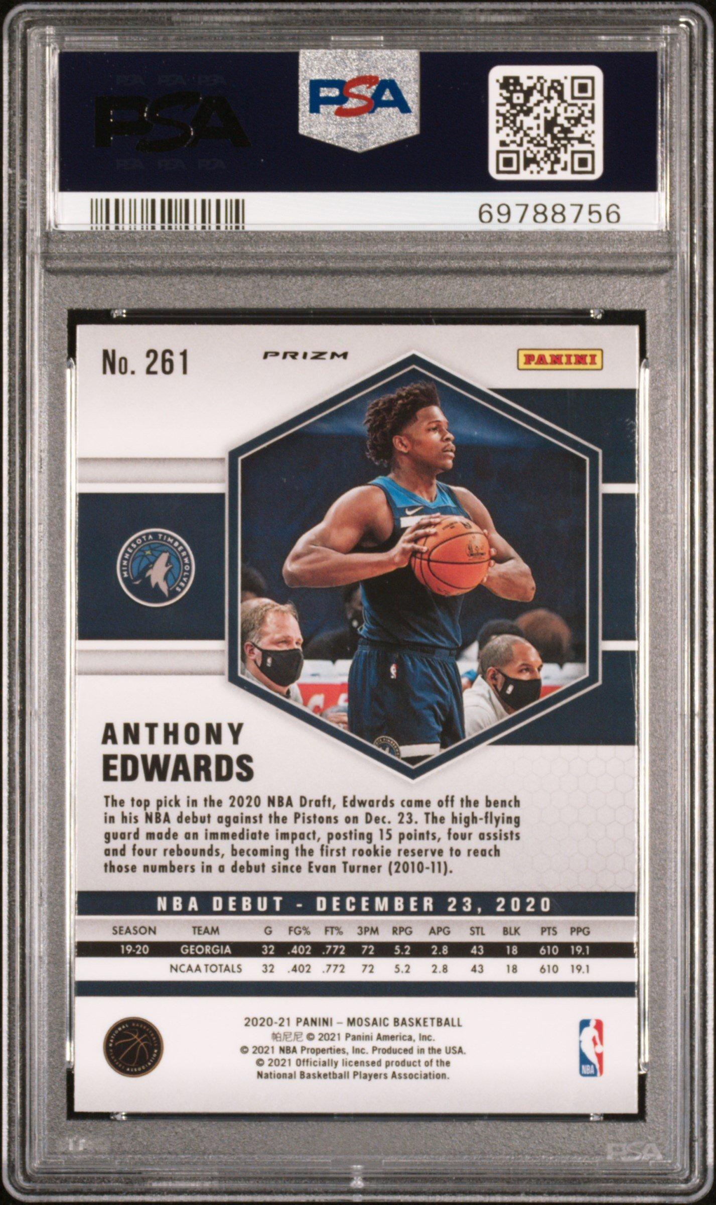 2020 Panini Mosaic 261 Anthony Edwards Camo Pink PSA
