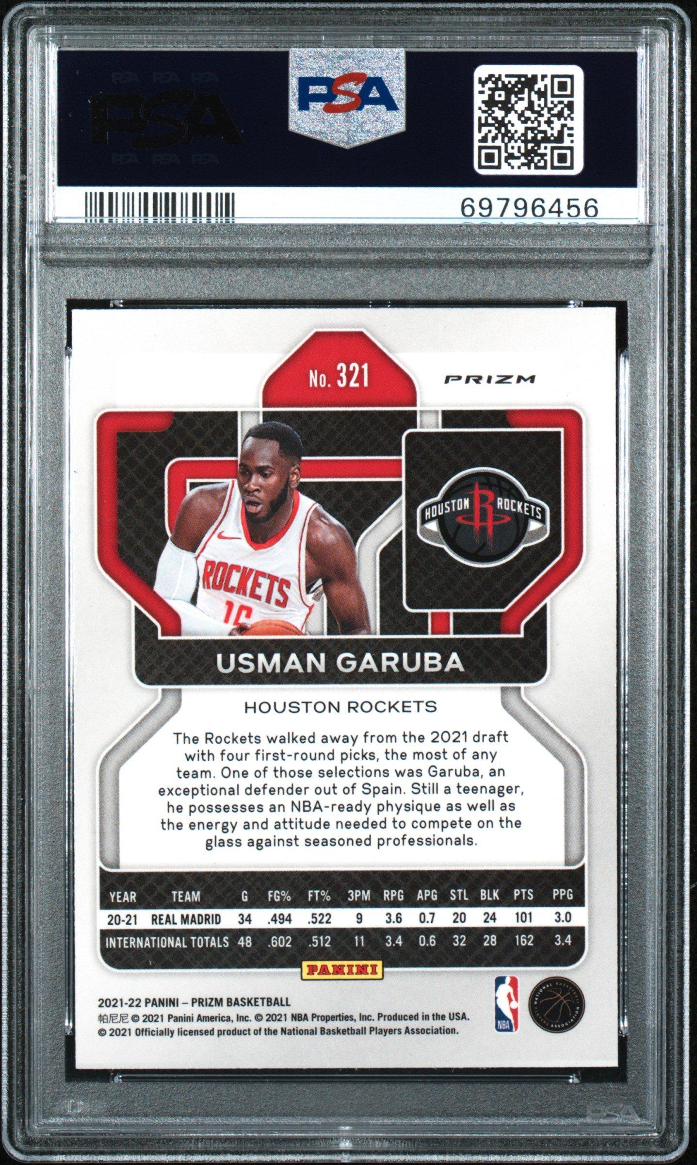 2021 Panini Prizm 321 Usman Garuba Red/white/blue Prizm PSA 10