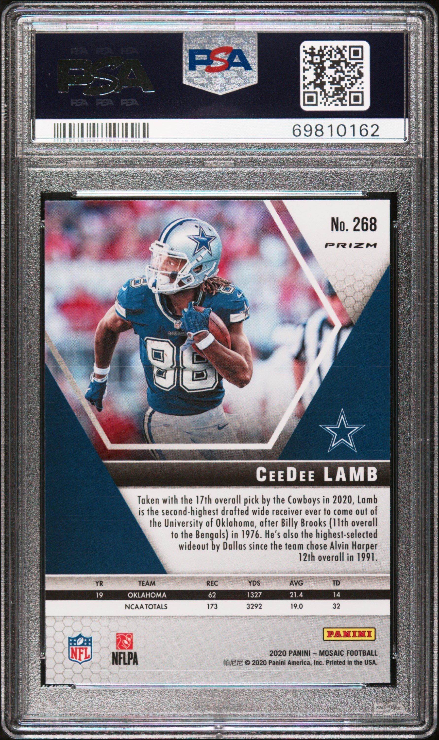 2020 Panini Mosaic 268 Ceedee Lamb Camo Pink PSA 10