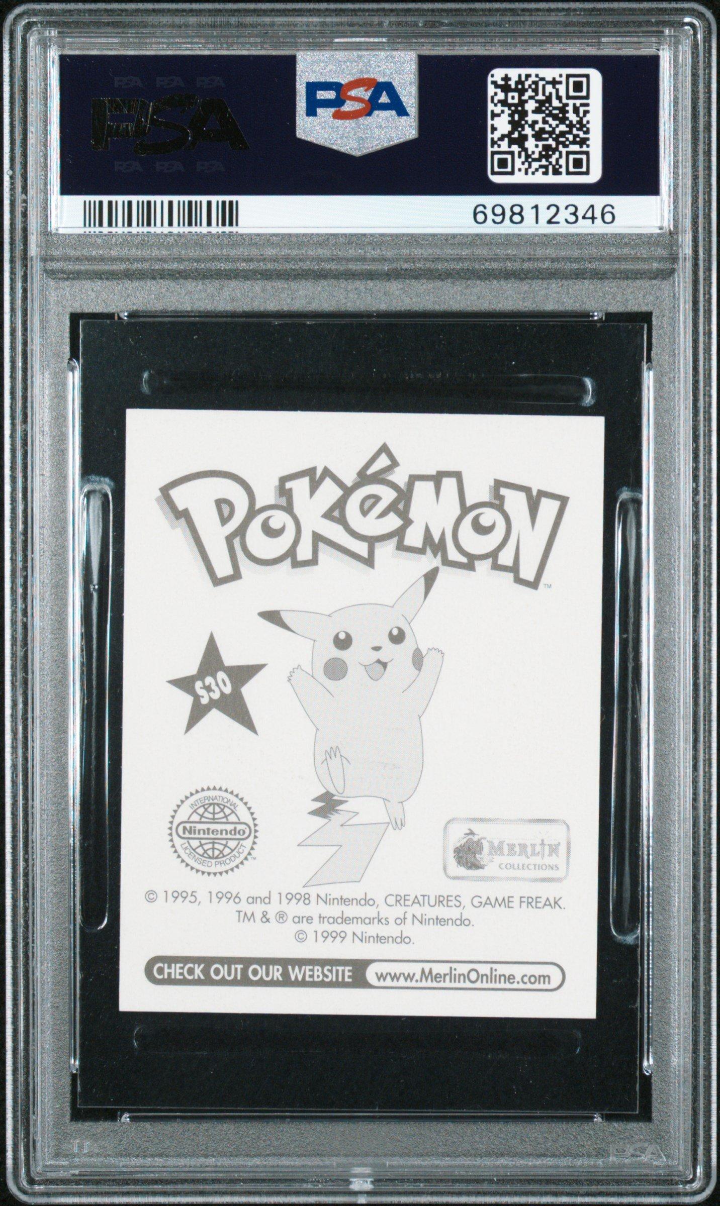 1999 Merlin Pokemon S30 Pikachu-prism PSA 9