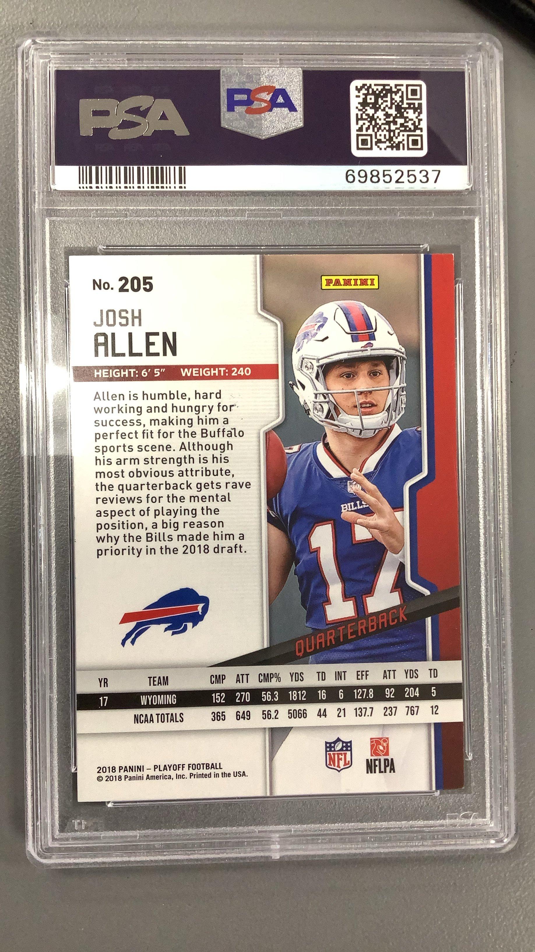 2018 Panini Playoff 205 Josh Allen PSA 9