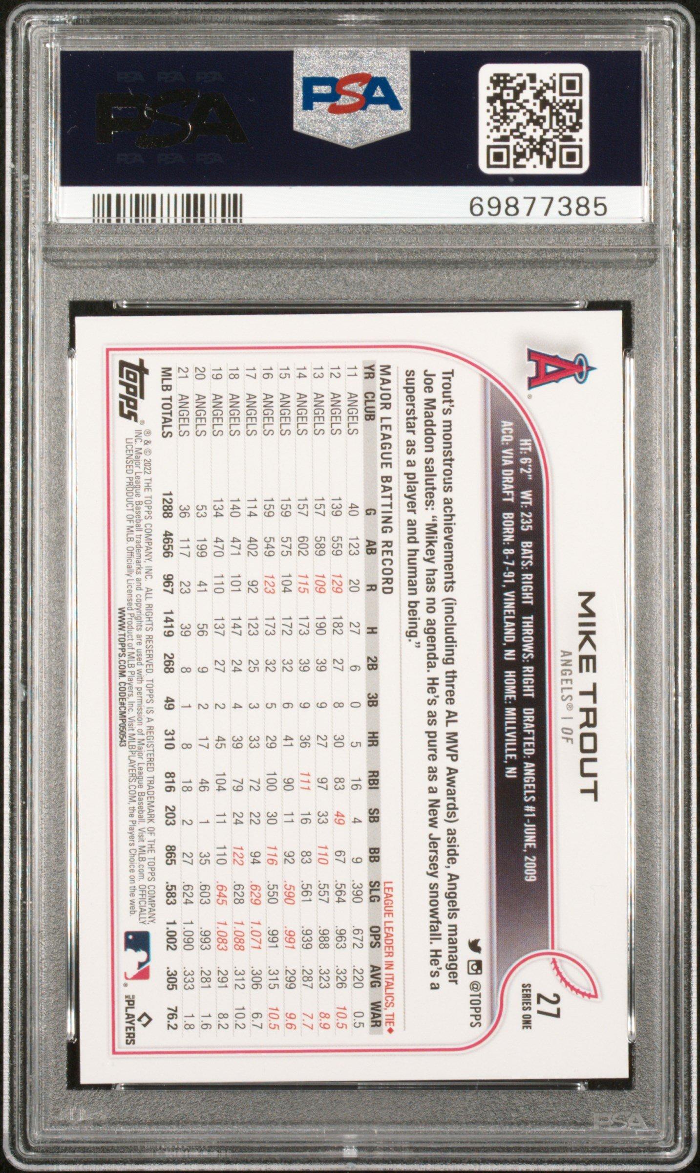 2022 Topps Complete Set 27 Mike Trout PSA 10
