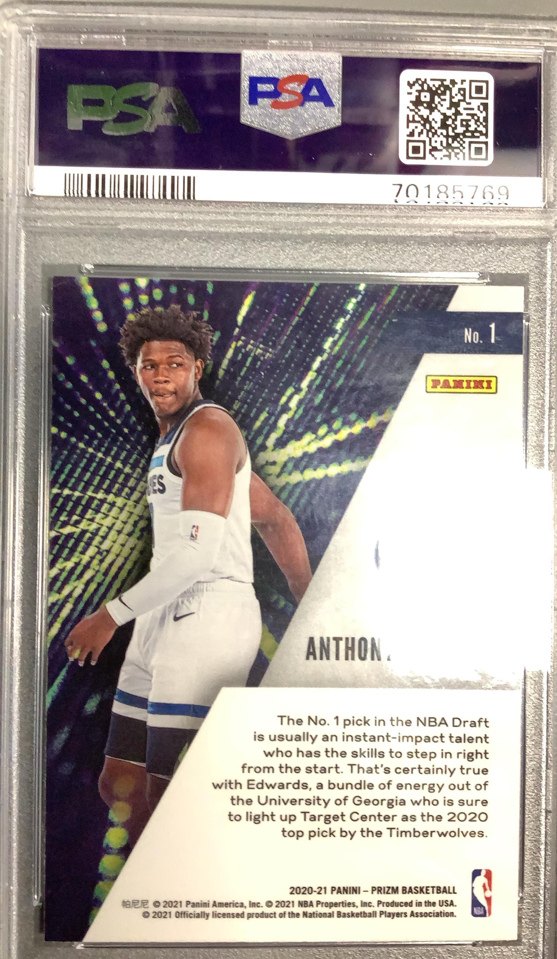 2020 Panini Prizm Instant Impact 1 Anthony Edwards PSA