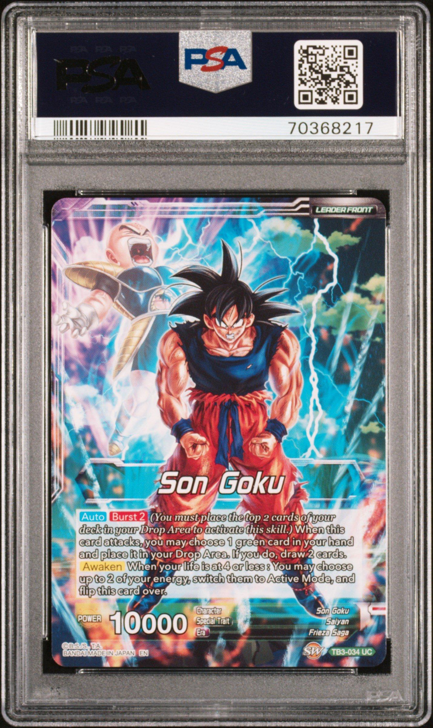 2019 Dragon Ball Super Card Game Themed Booster 3 Clash Of Fates Tb3-034 Son Goku/son Goku, The Legendary Super Saiyan Foil PSA 10