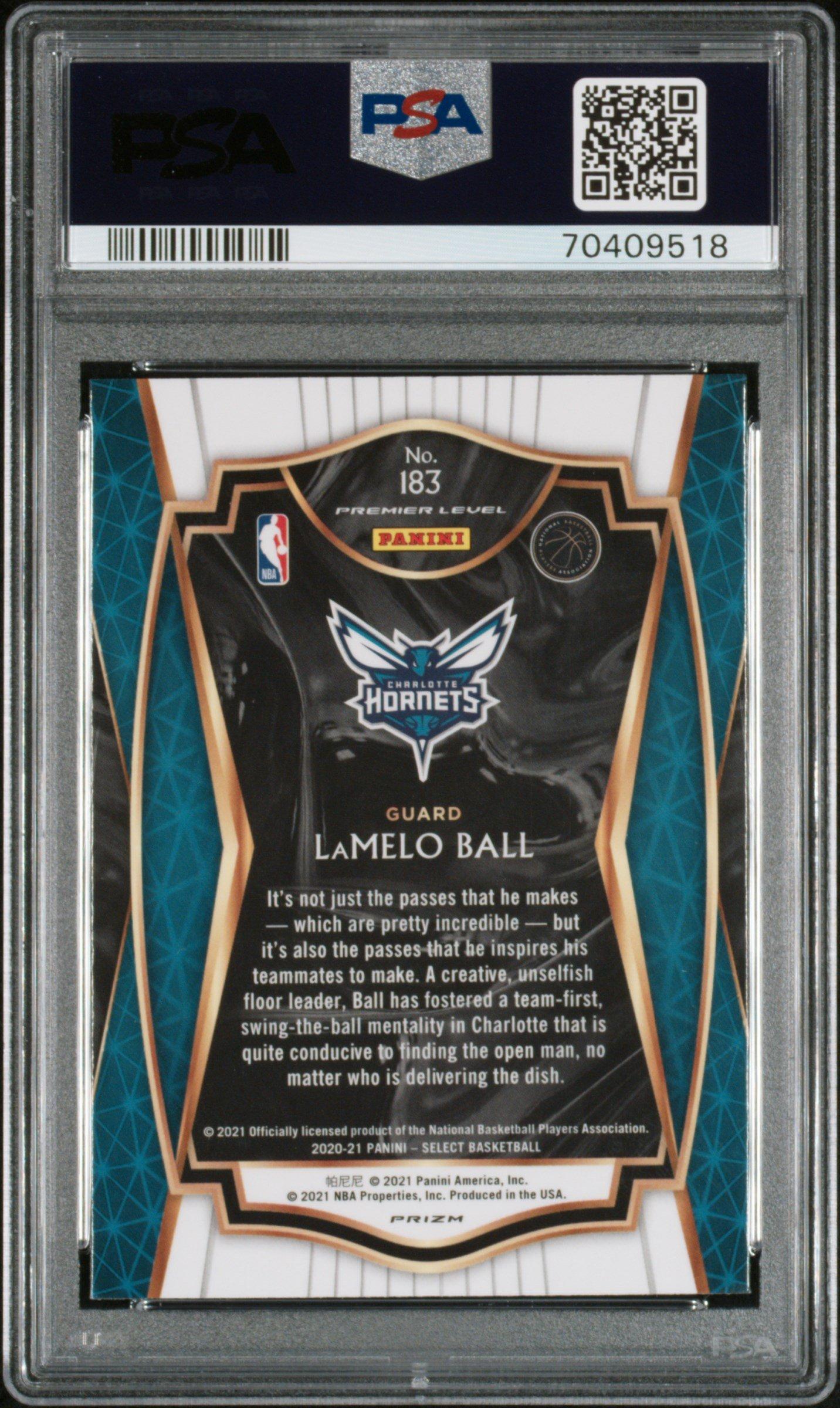 2020 Panini Select 183 Lamelo Ball Blue Prizm PSA 10
