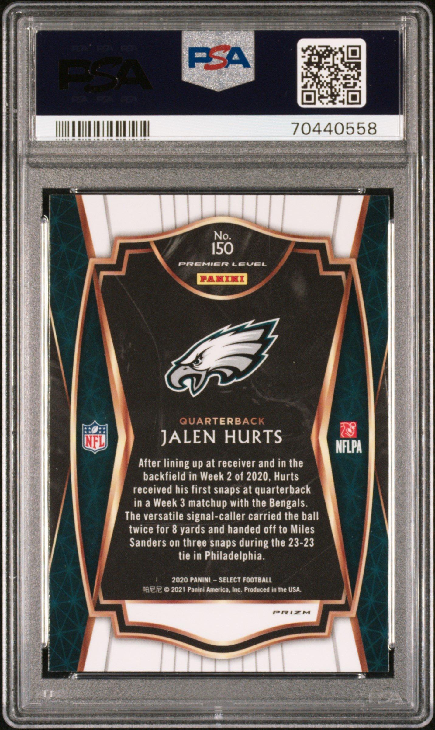 2020 Panini Select 150 Jalen Hurts Silver Prizm PSA 10