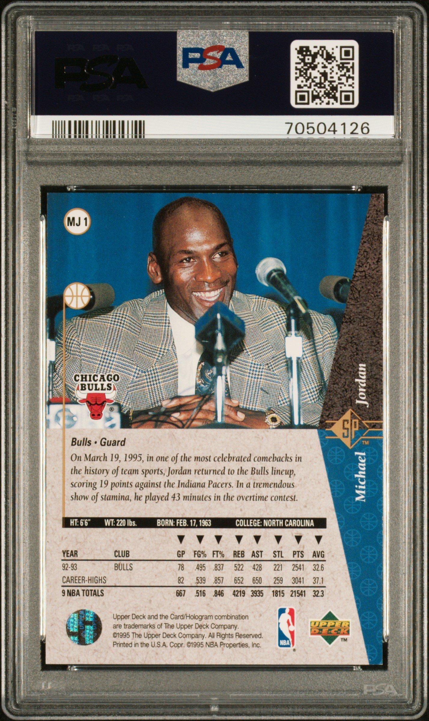 1994 Sp Mj1 Michael Jordan Red PSA 9 | GameStop