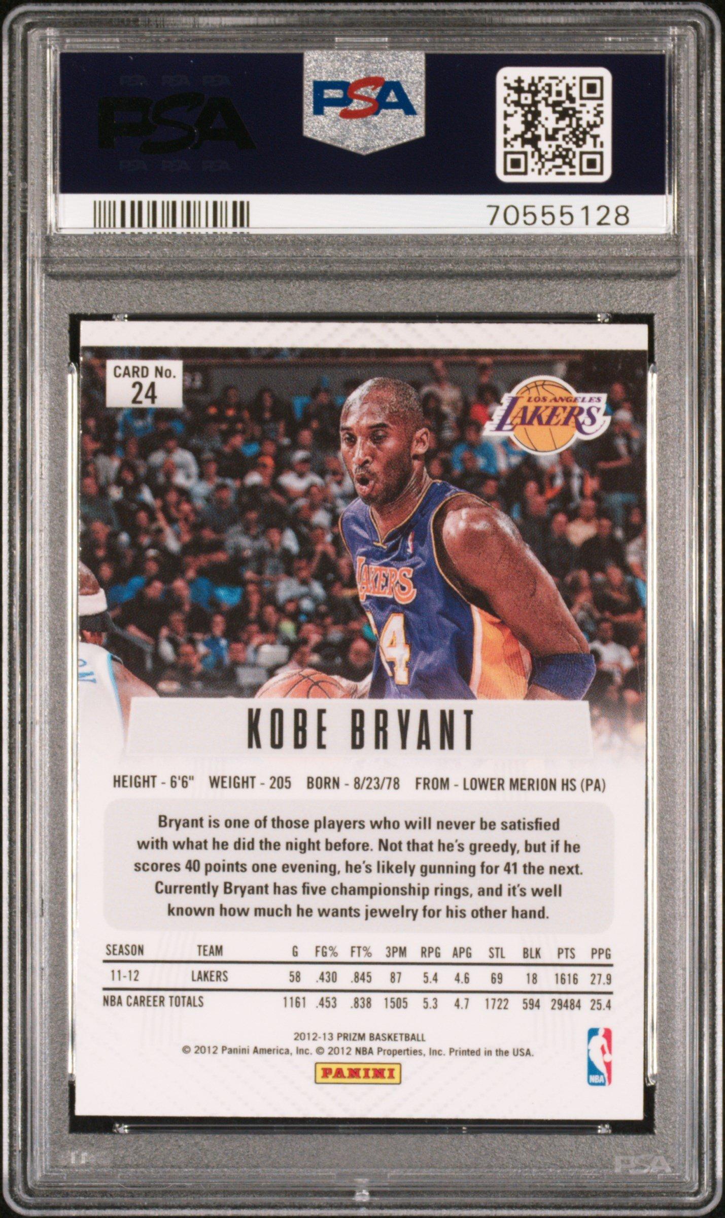 2012 Panini Prizm 24 Kobe Bryant PSA 9