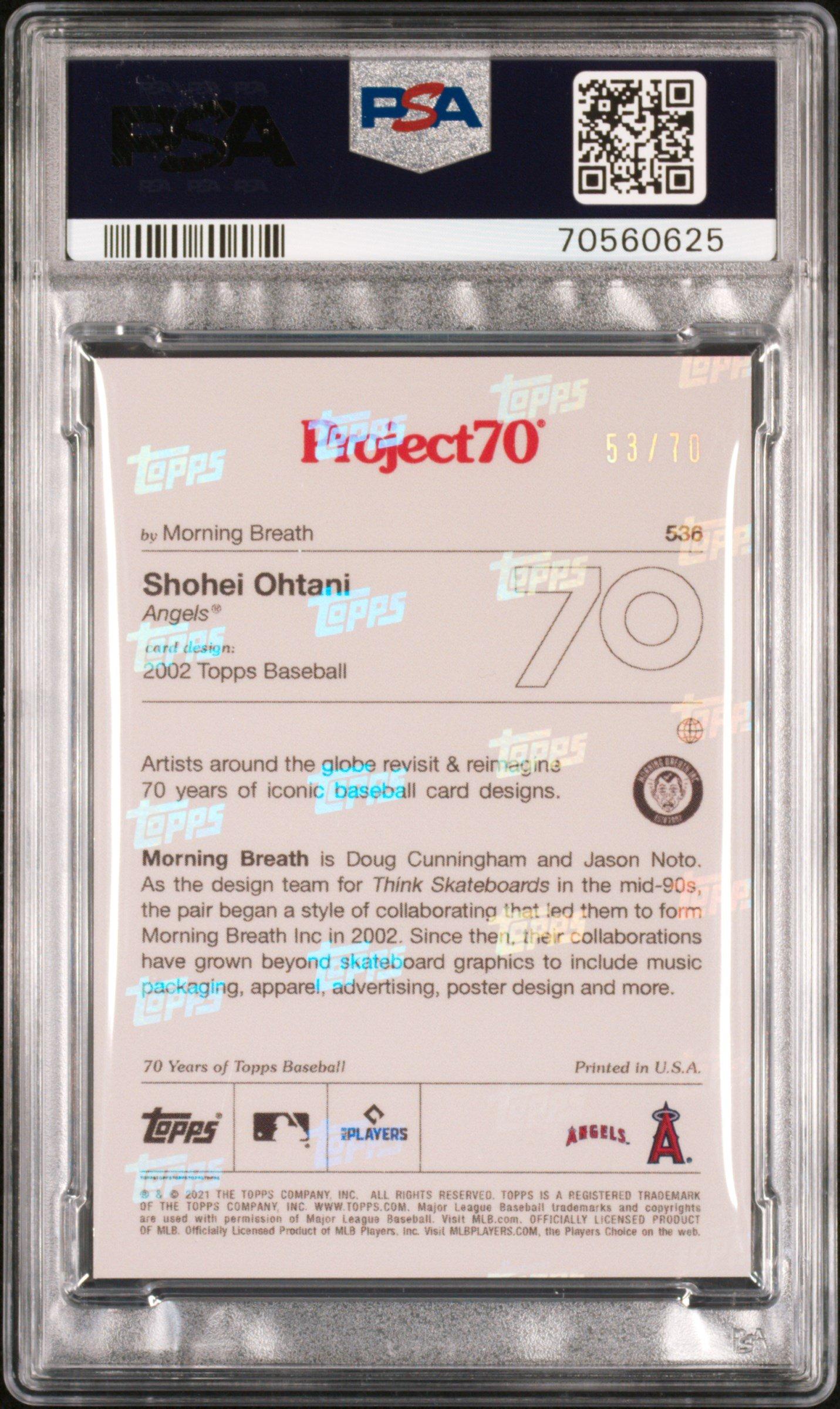 2021 Topps Project70 536 Shohei Ohtani Rainbow Foil PSA 8