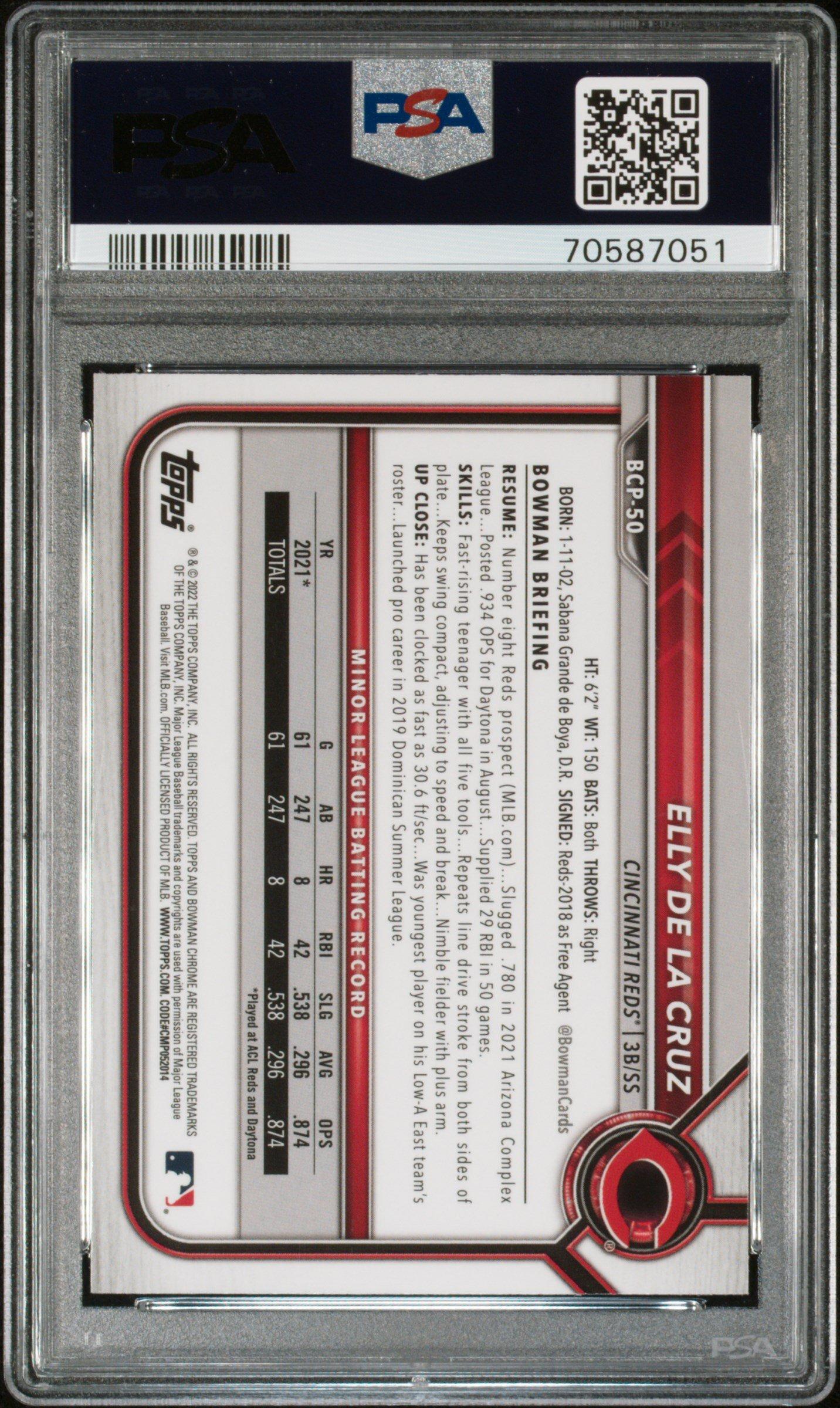 2022 Bowman Mega Box Chrome 50 Elly De La Cruz PSA