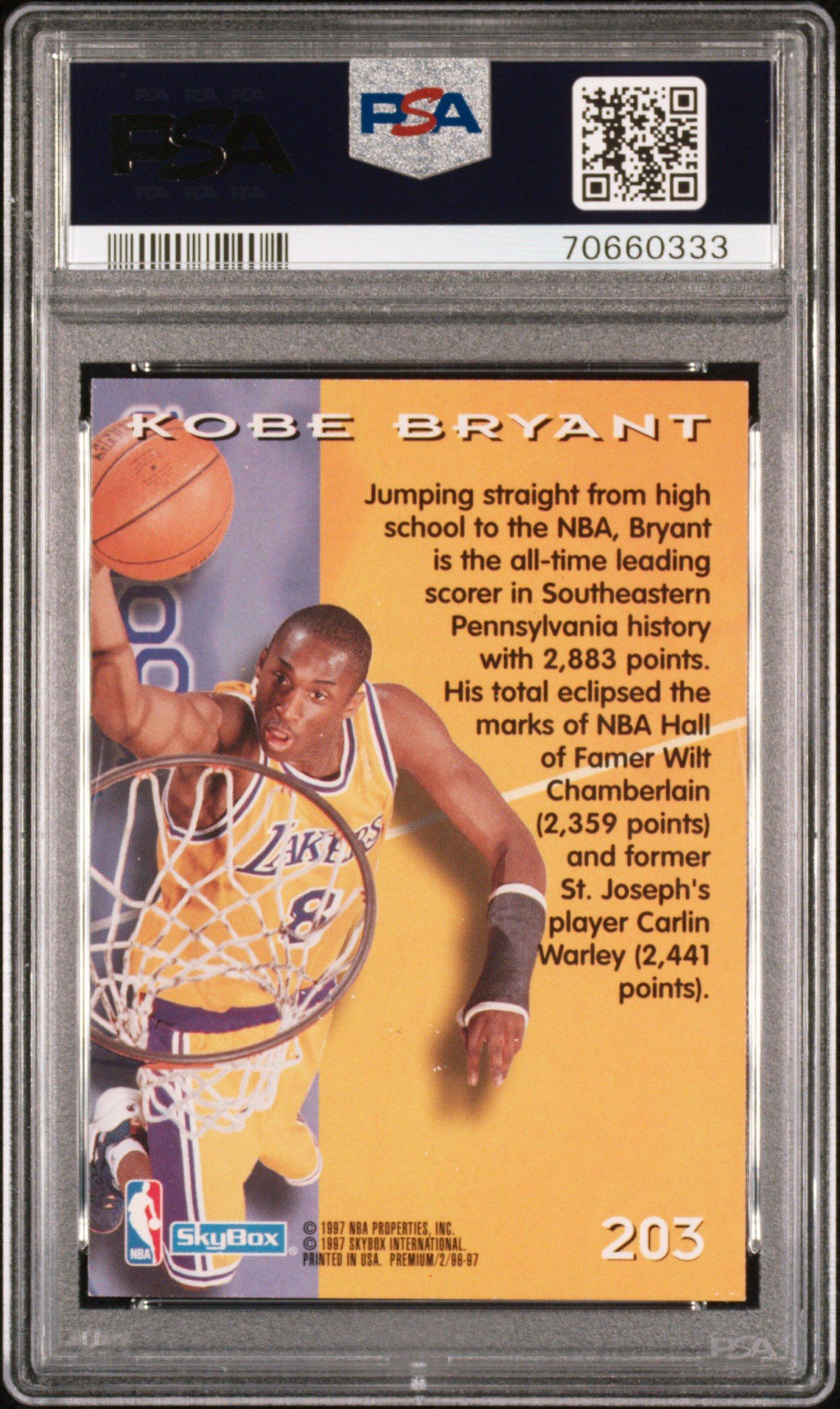 1996 Skybox Premium 203 Kobe Bryant PSA 8 Graded Card | GameStop