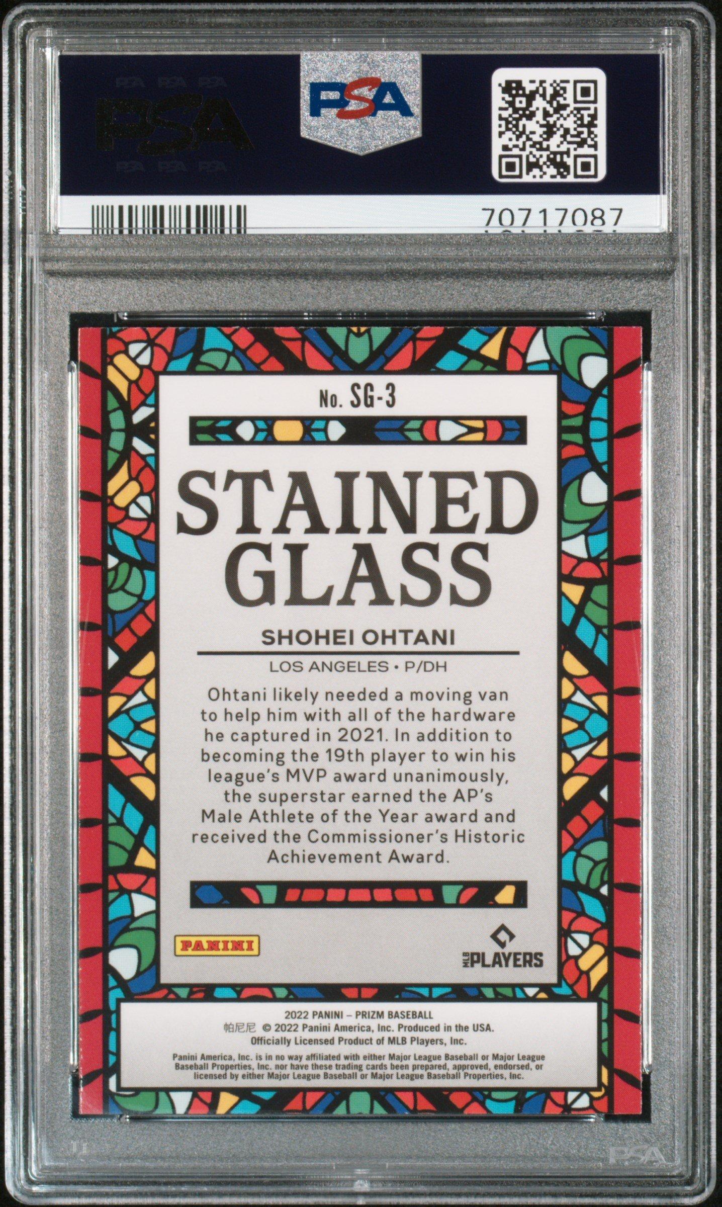 2022 Panini Prizm Stained Glass Sg3 Shohei Ohtani PSA 10