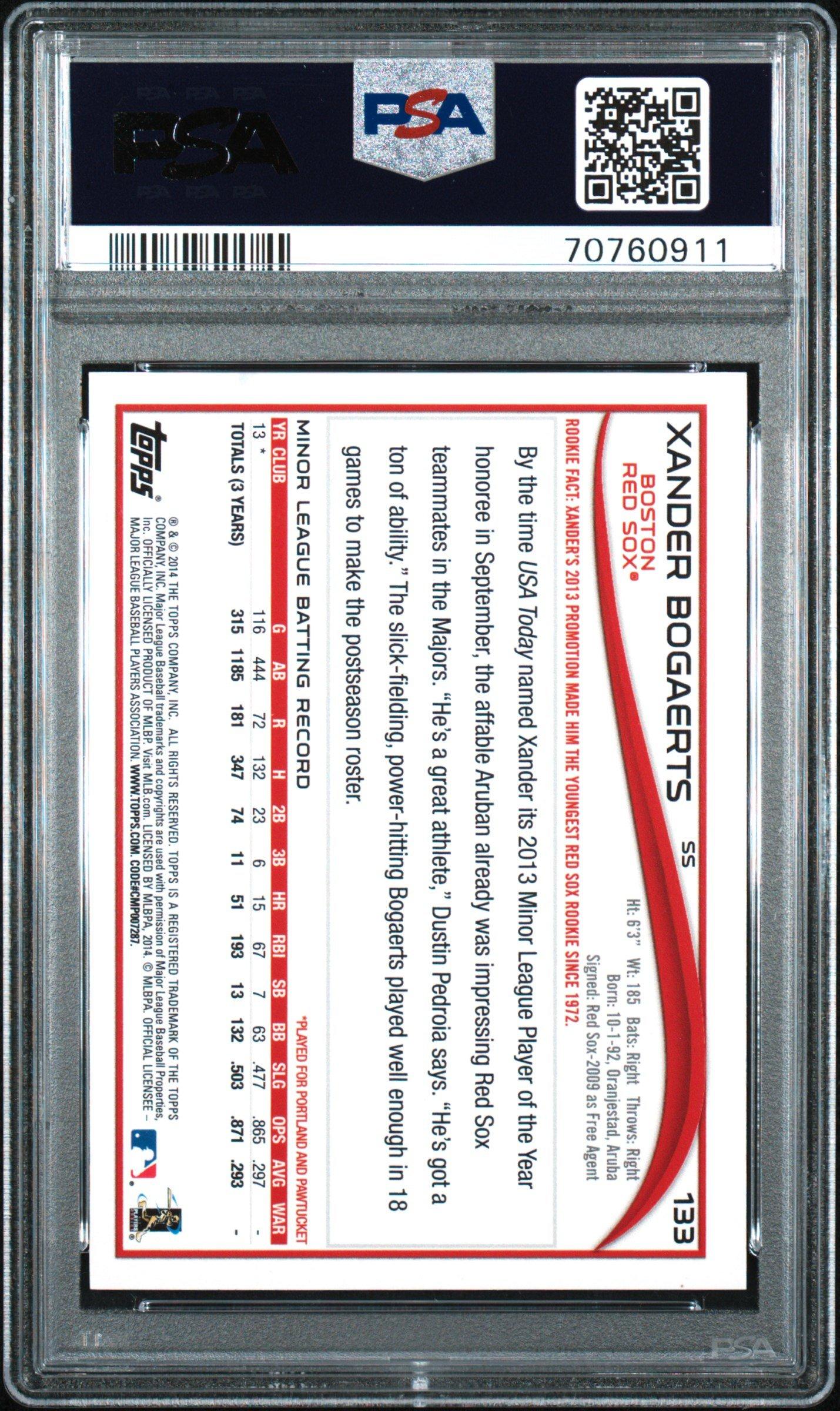 2014 Topps 133 Xander Bogaerts Red Hot Foil PSA 9