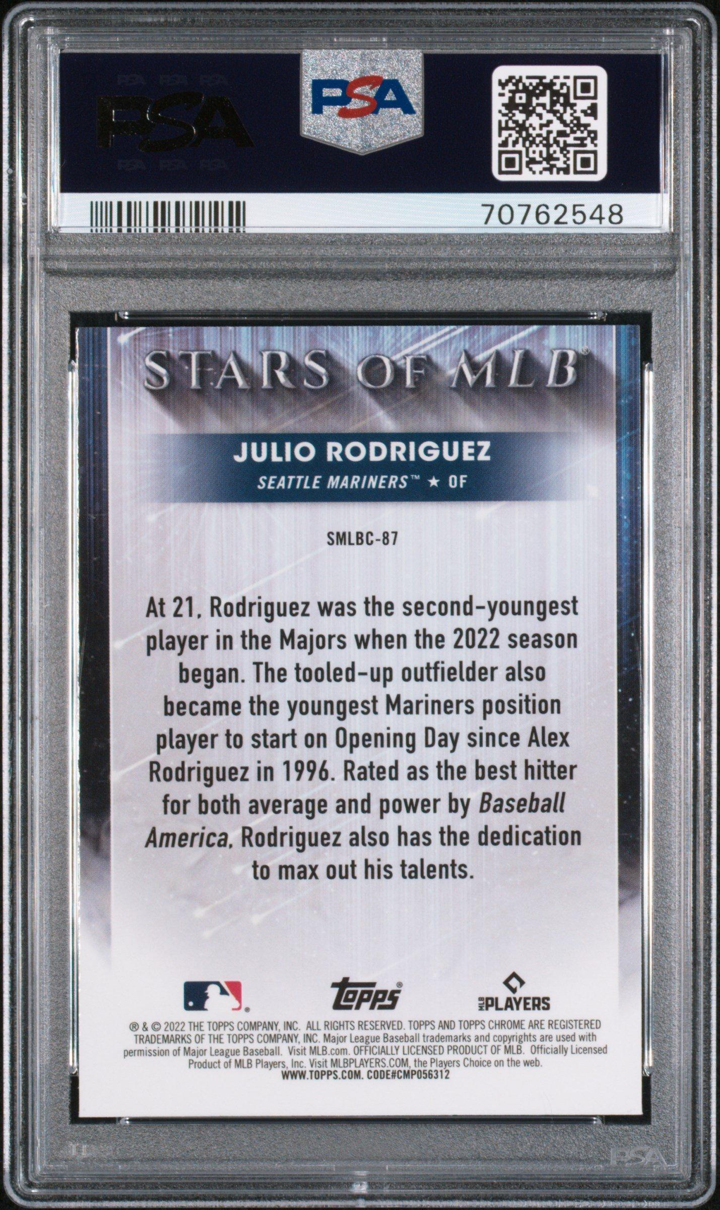 2022 Topps Stars Of Mlb Smlbc87 Julio Rodriguez Update-chrome PSA 10