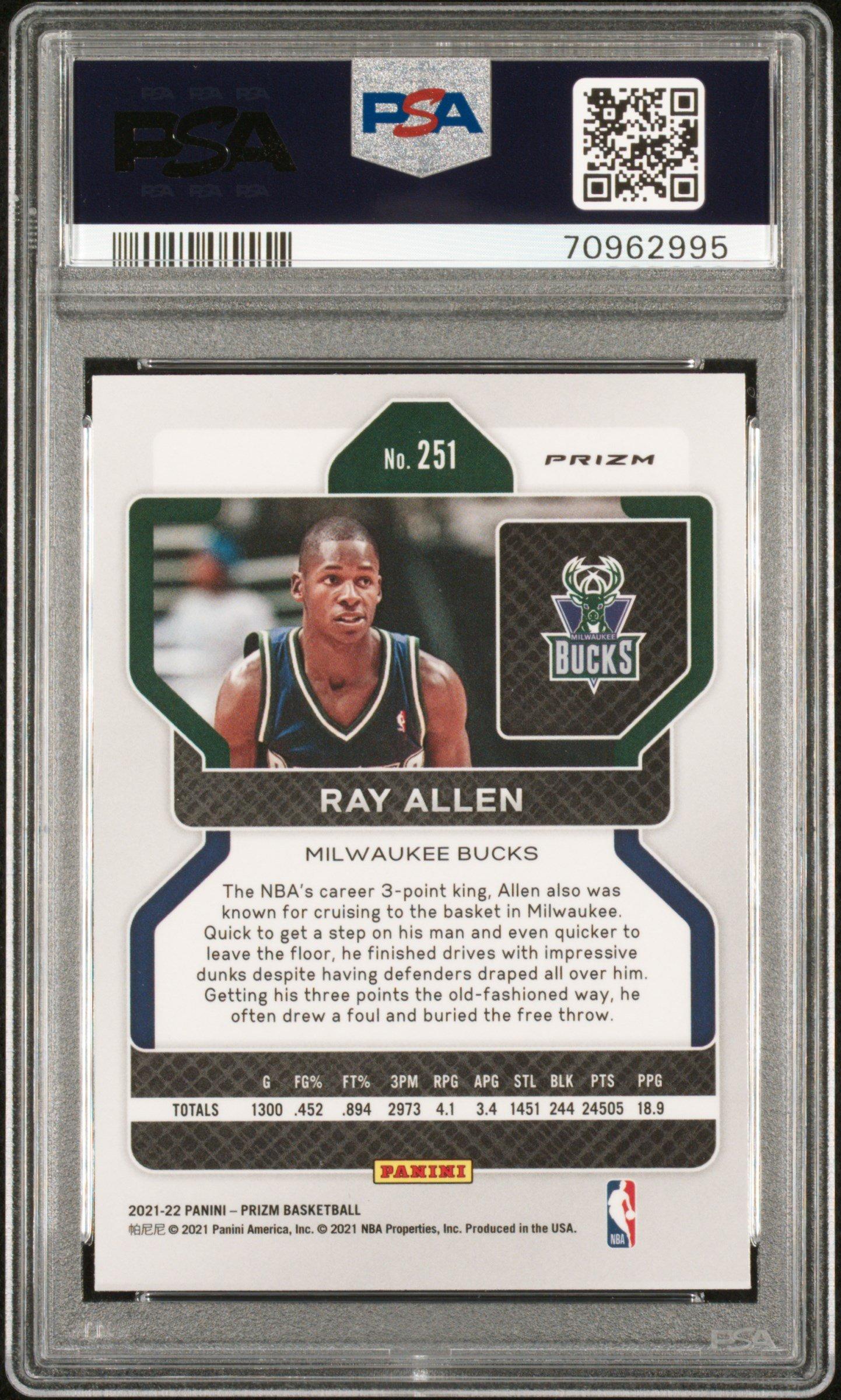 2021 Panini Prizm 251 Ray Allen Nba 75th Prizm PSA 10