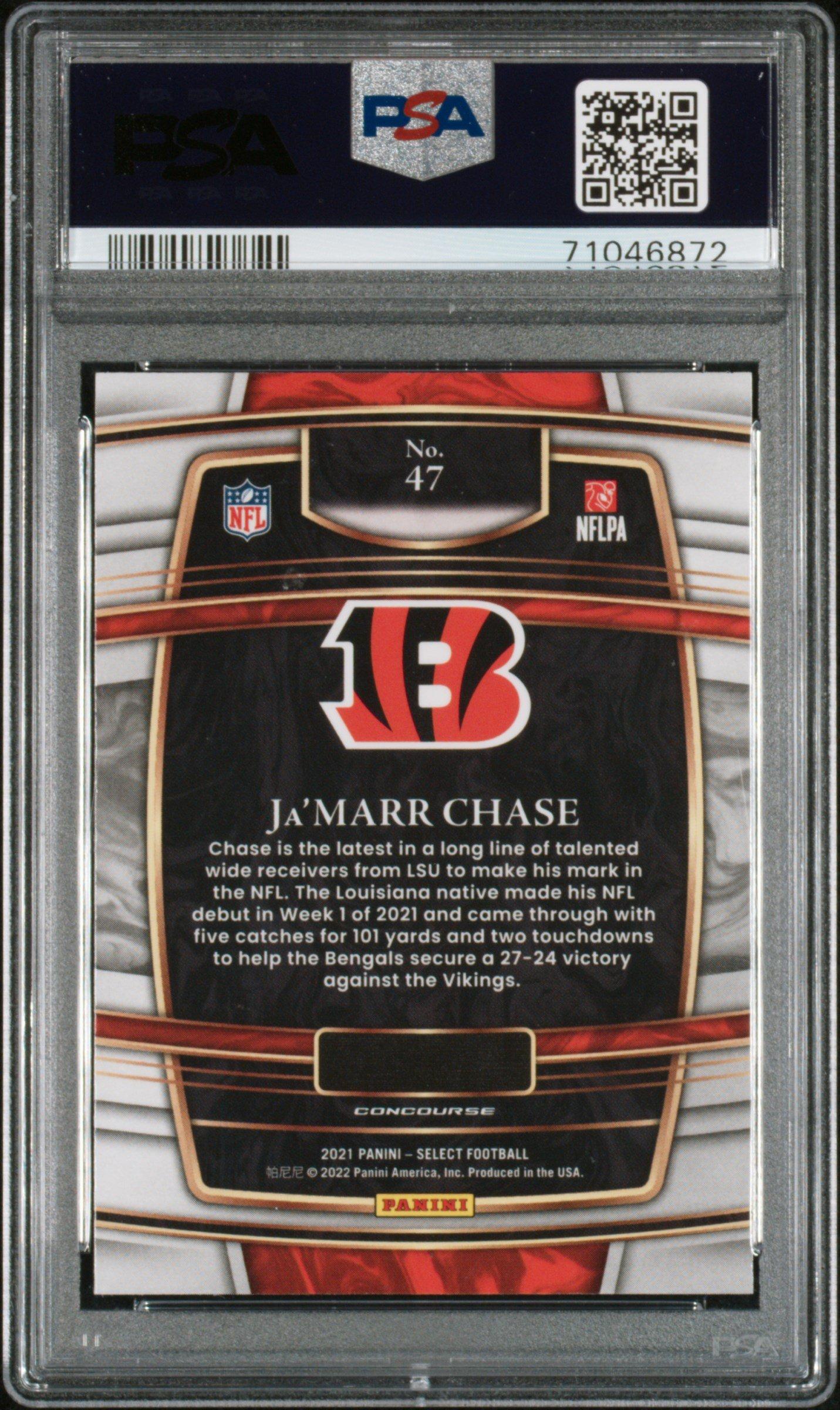 2021 Panini Select 47 Ja'marr Chase PSA