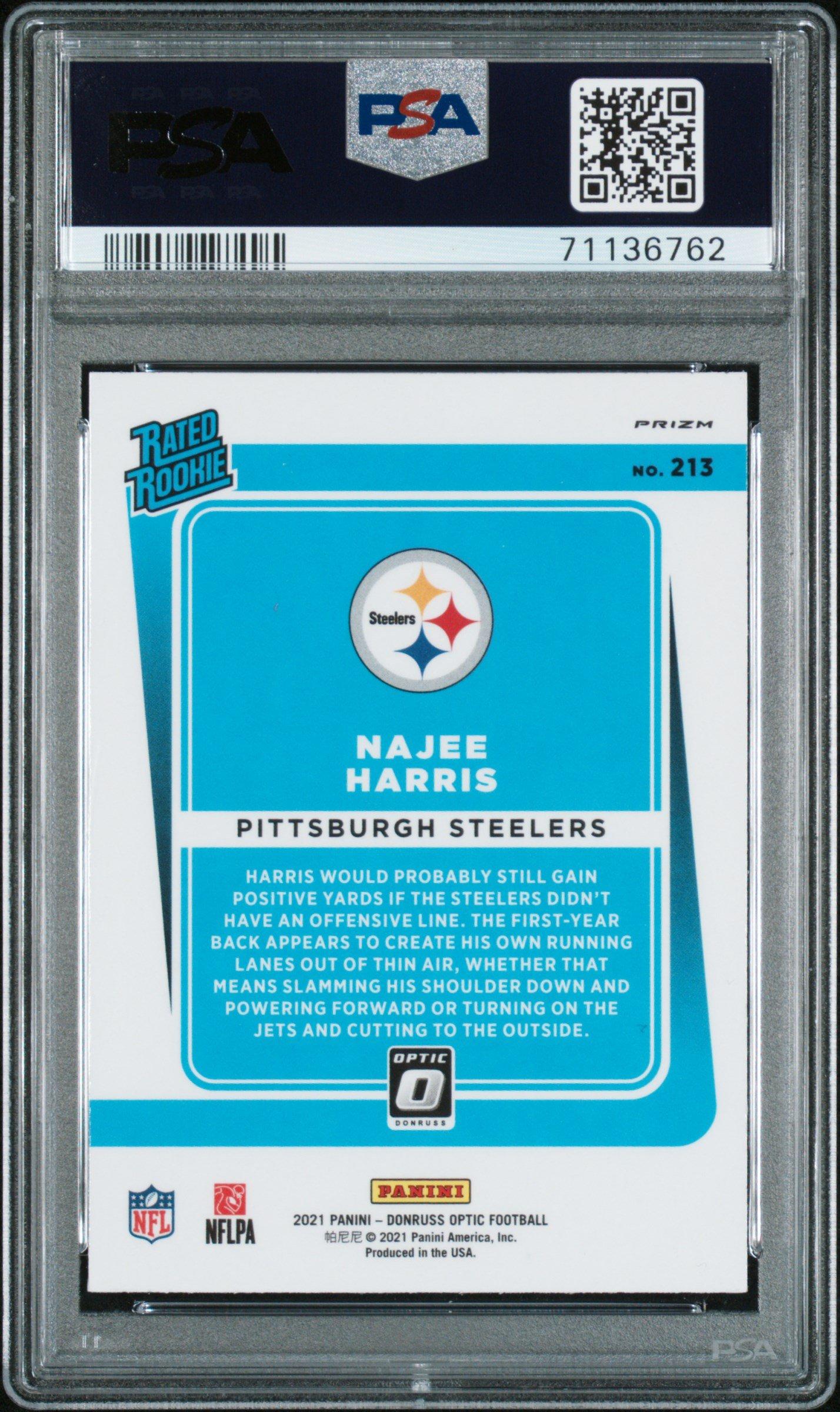 2021 Panini Donruss Optic 213 Najee Harris Pink PSA 10