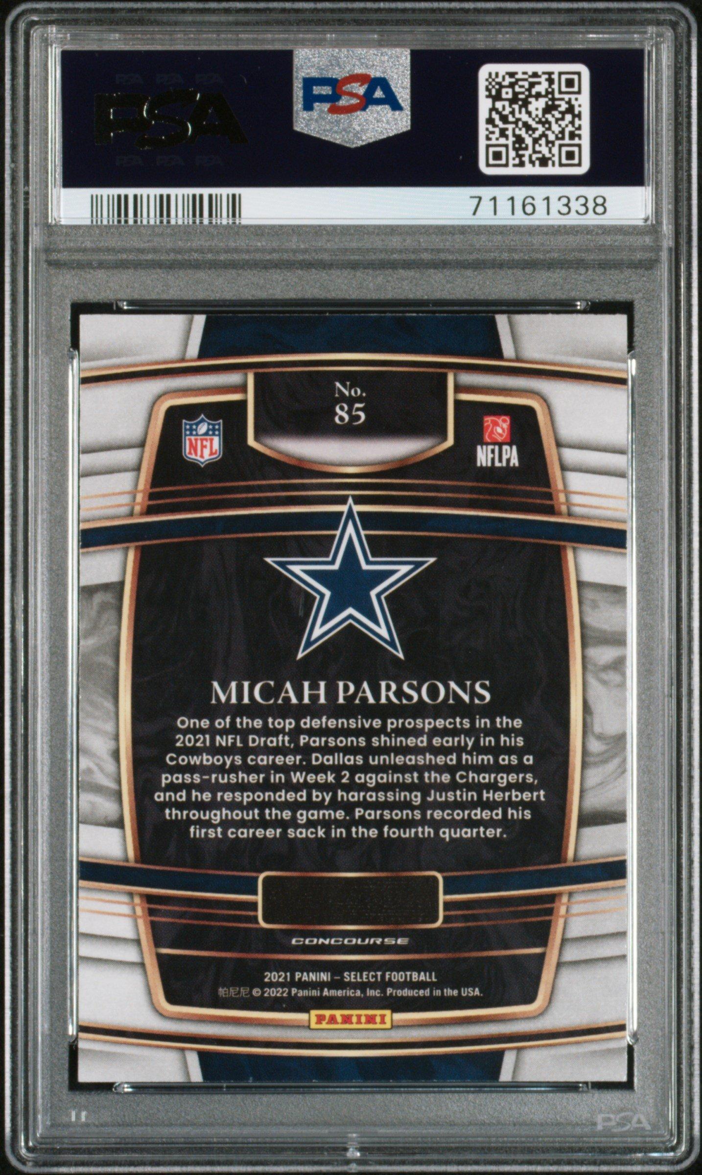 2021 Panini Select 85 Micah Parsons PSA 10