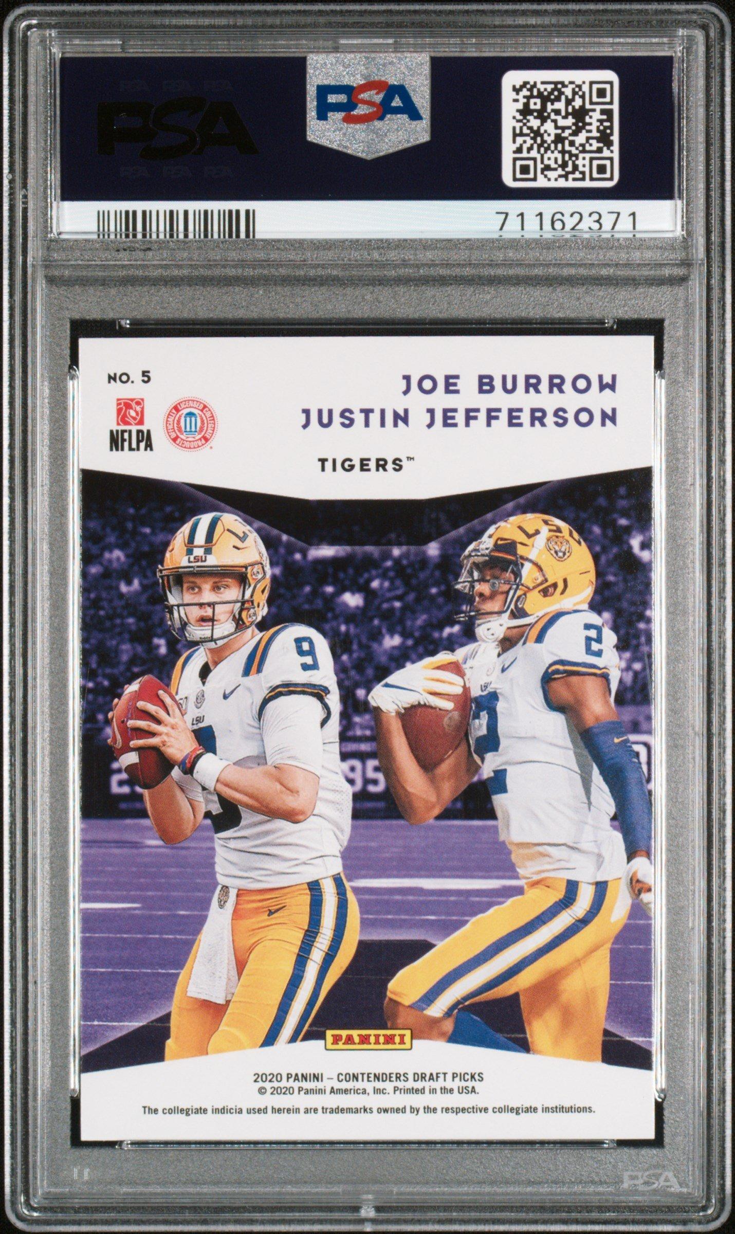 2020 Panini Contenders Draft Picks Collegiate Connections 5 Joe Burrow/justin Jefferson PSA 10