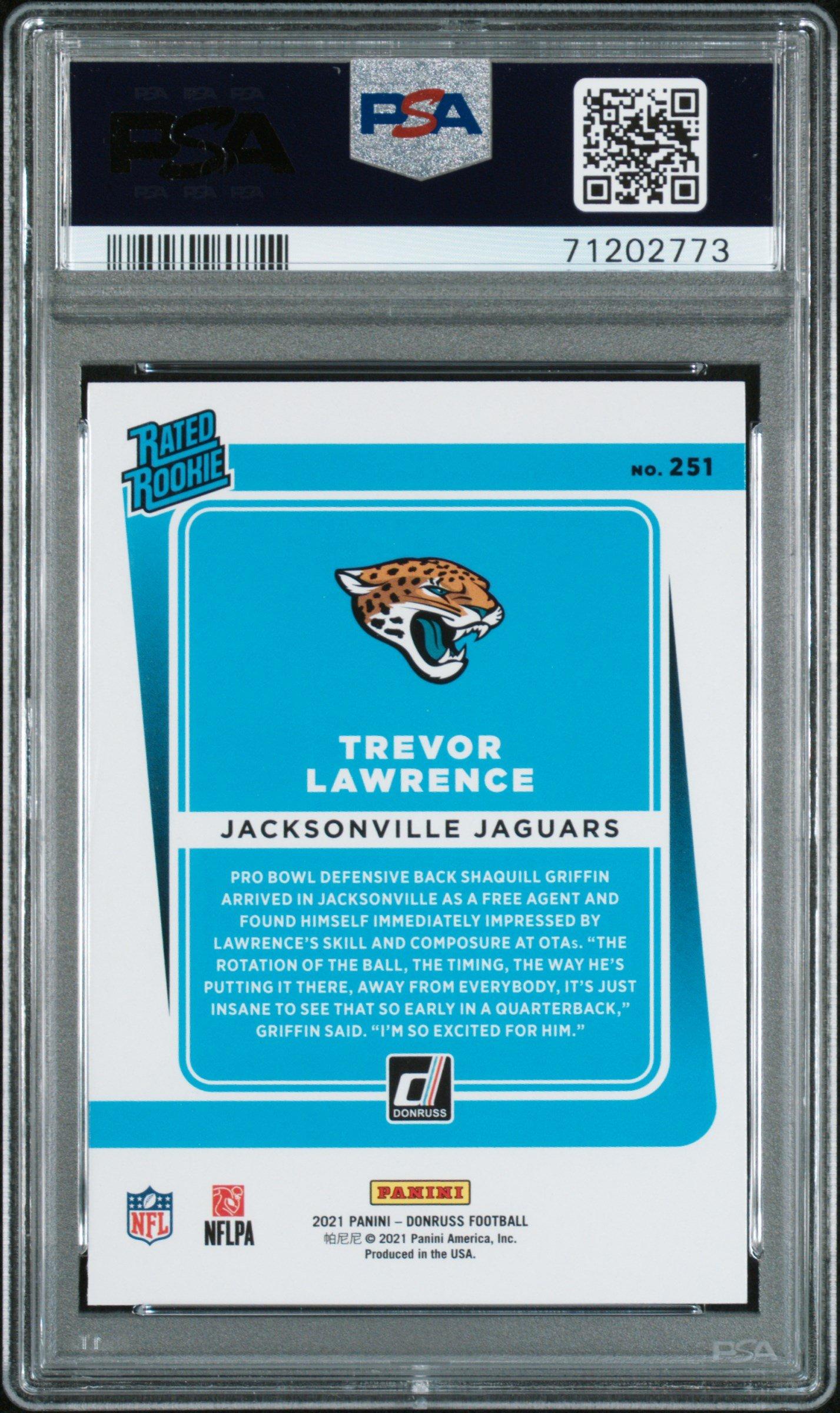 2021 Panini Donruss 251 Trevor Lawrence PSA 10