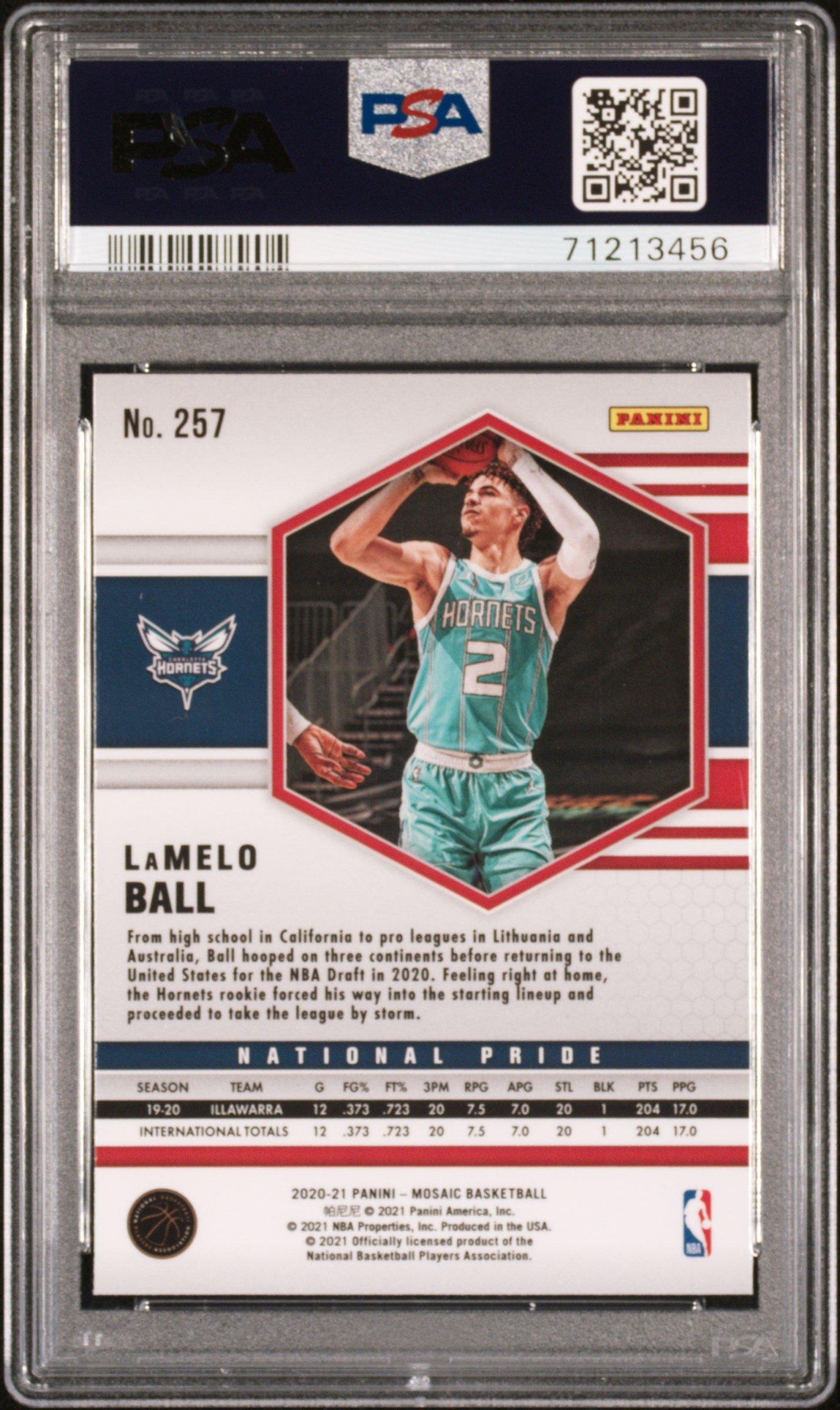 2020 Panini Mosaic 257 Lamelo Ball Mosaic PSA 10 Graded Card 