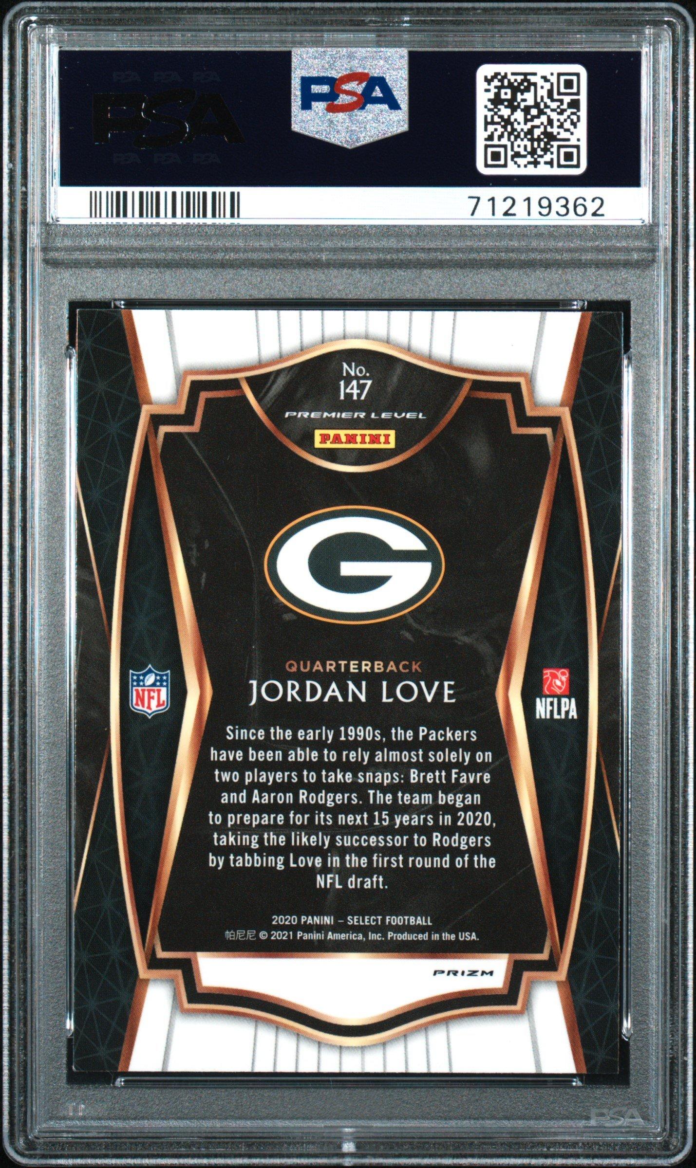2020 Panini Select Jordan Love Silver Prizm PSA