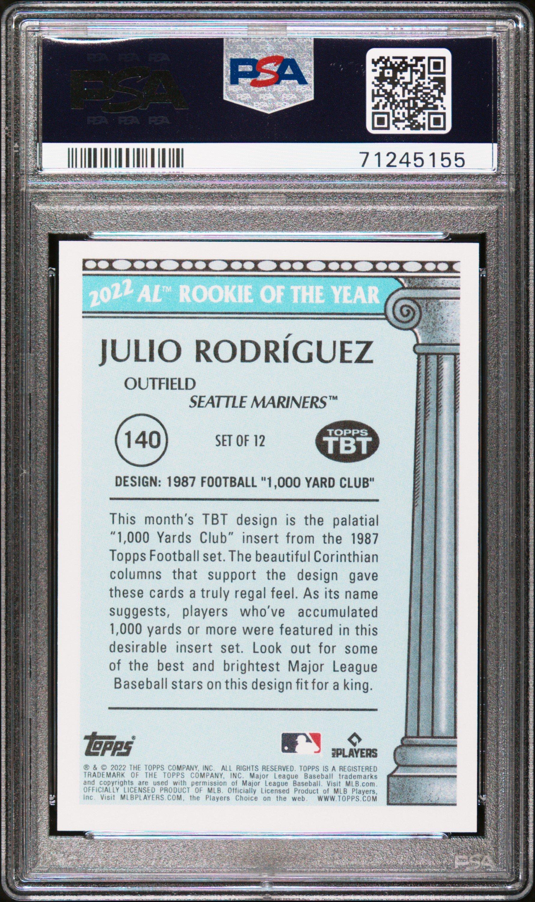 2022 Topps Throwback Thursday Julio Rodriguez PSA 10
