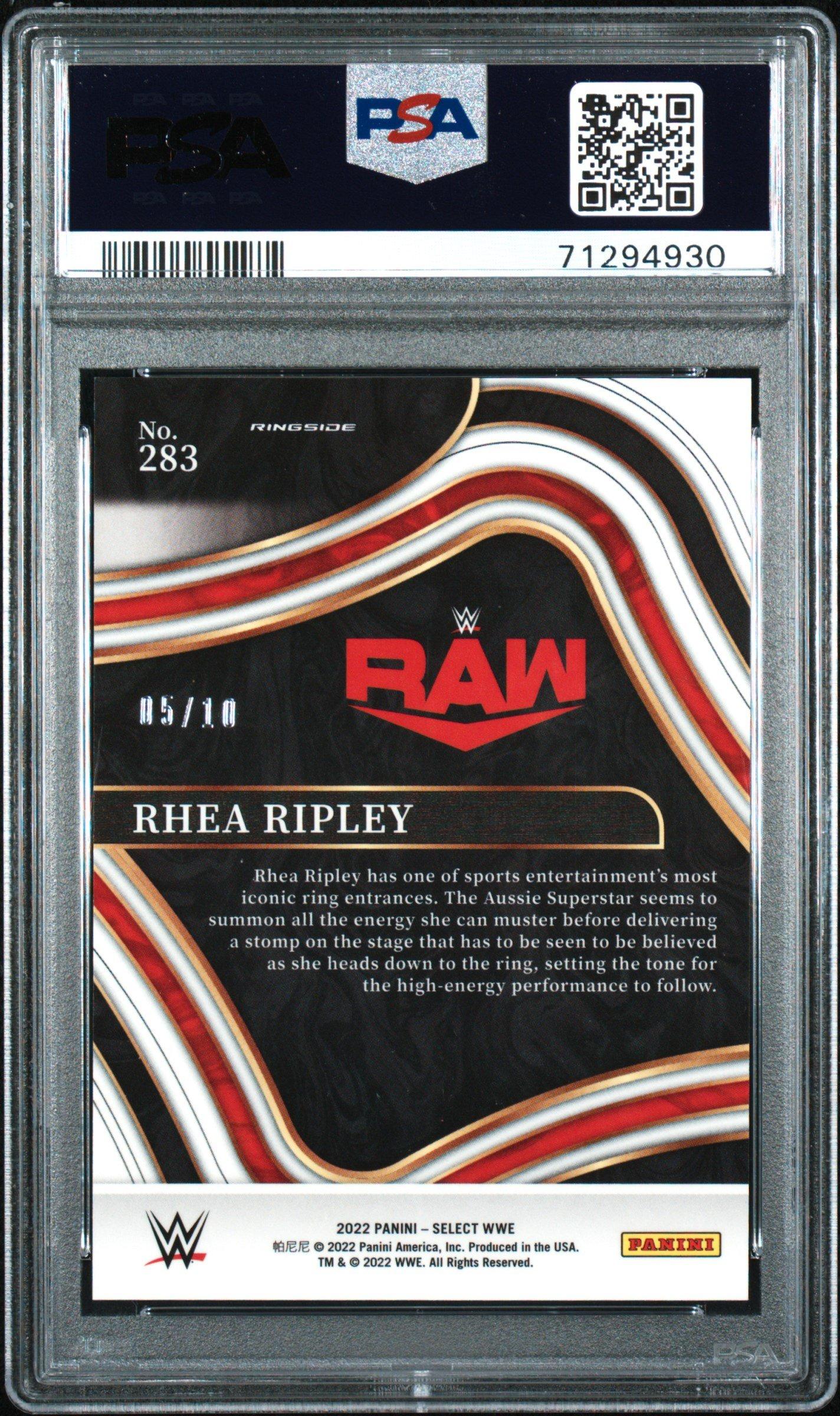 2022 Panini Select Wwe 283 Rhea Ripley Gold Prizm PSA 10