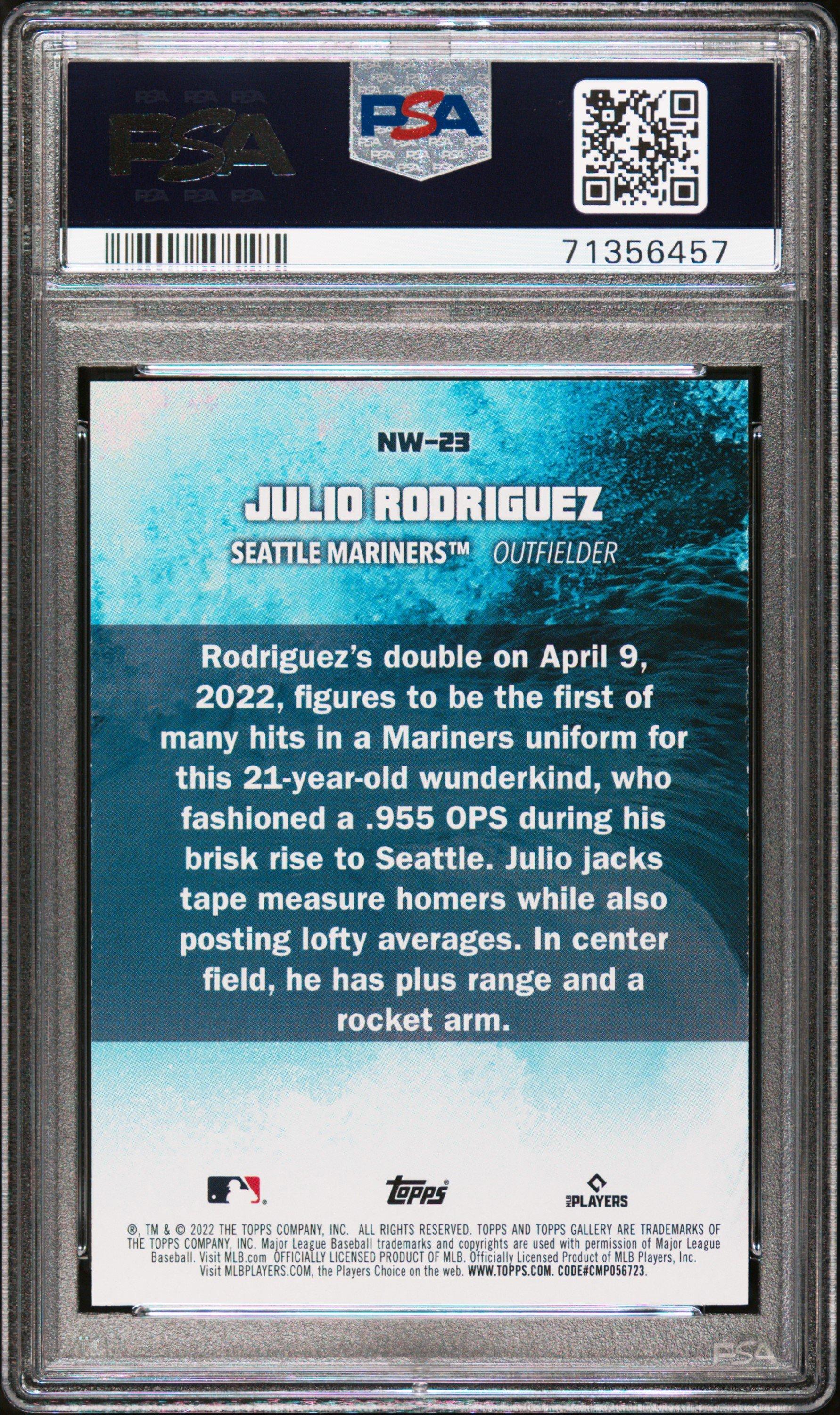 2022 Topps Gallery Next Wave Nw23 Julio Rodriguez PSA 10