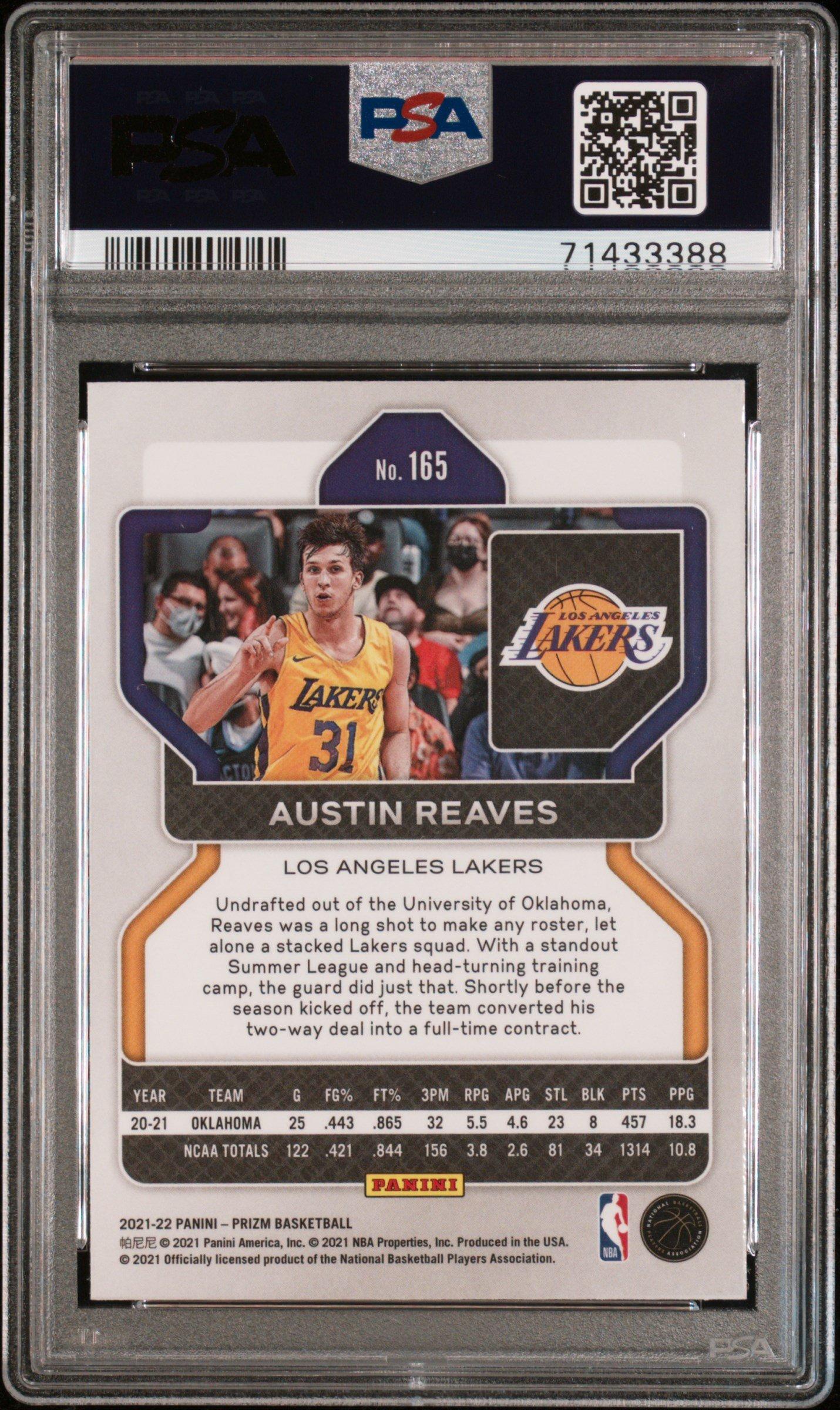 2021 Panini Prizm 165 Austin Reaves PSA 10