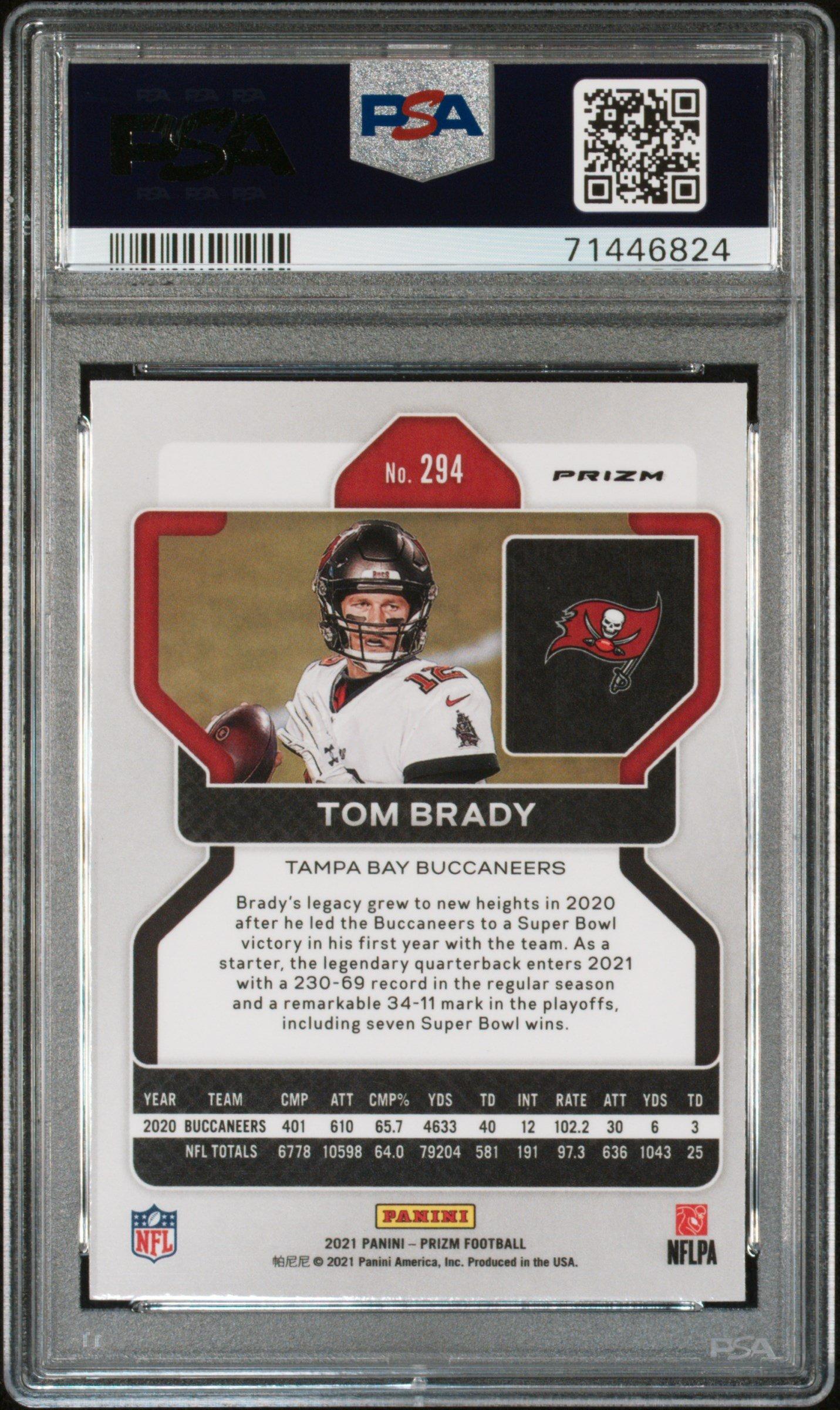 2021 Panini Prizm 294 Tom Brady Silver Prizm PSA 9