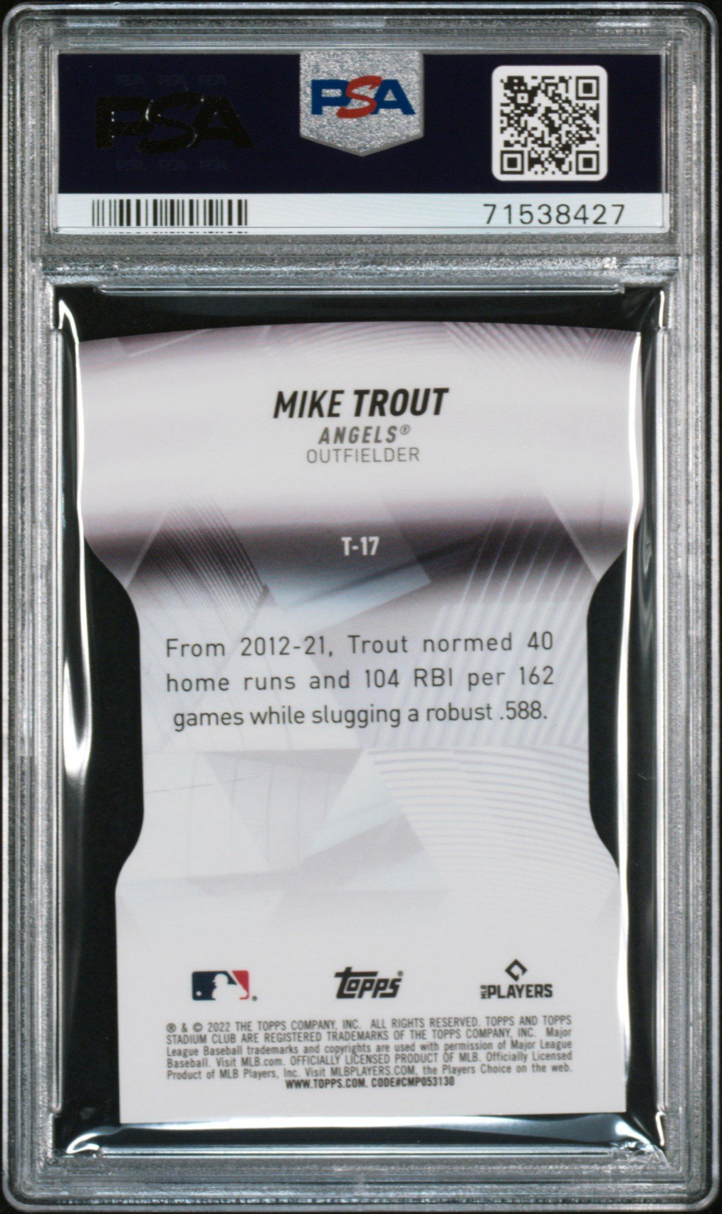 2022 Topps Stadium Club Triumvirates T17 Mike Trout PSA 9