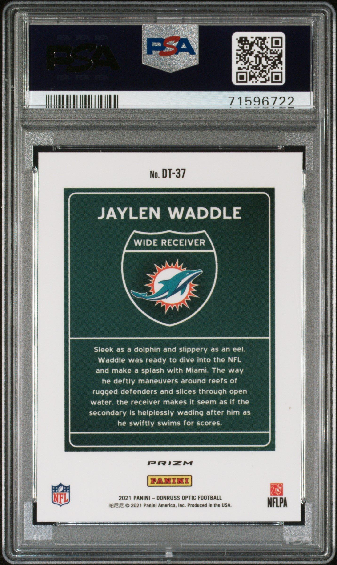 2021 Panini Donruss Optic Downtown Dt37 Jaylen Waddle PSA 10