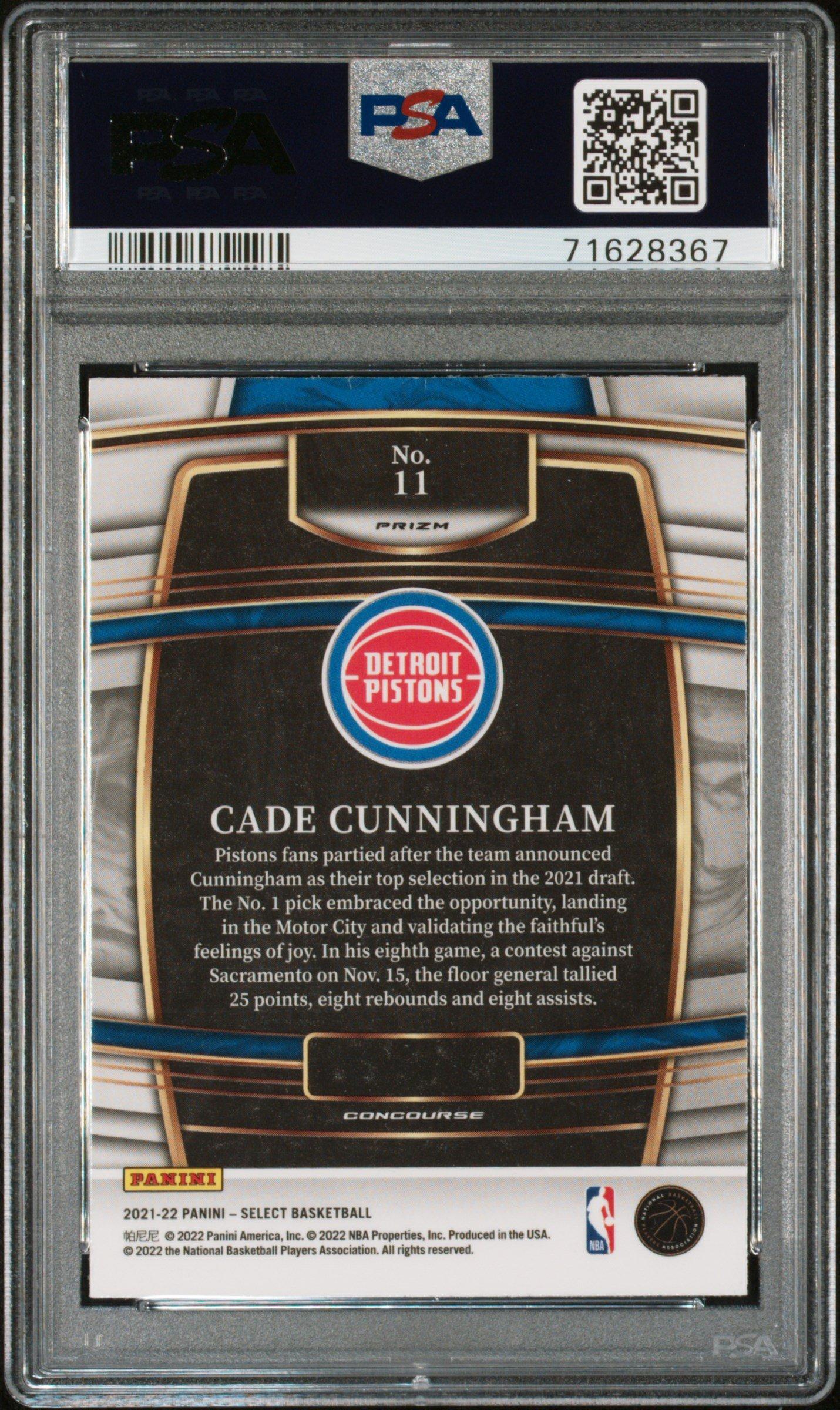 2021 Panini Select 11 Cade Cunningham Blue Shimmer PSA 10