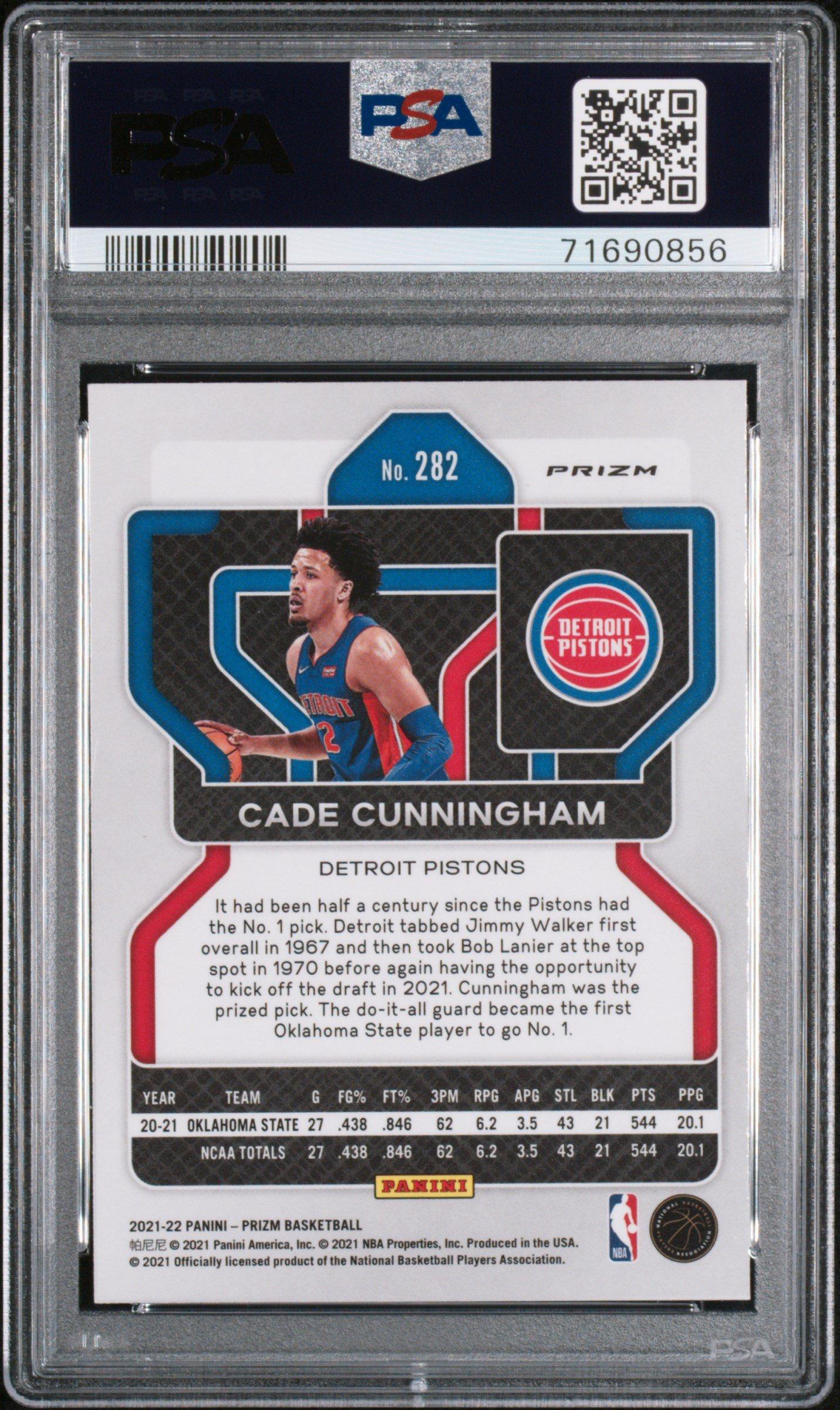 2021 Panini Prizm 282 Cade Cunningham Purple Wave PSA 9