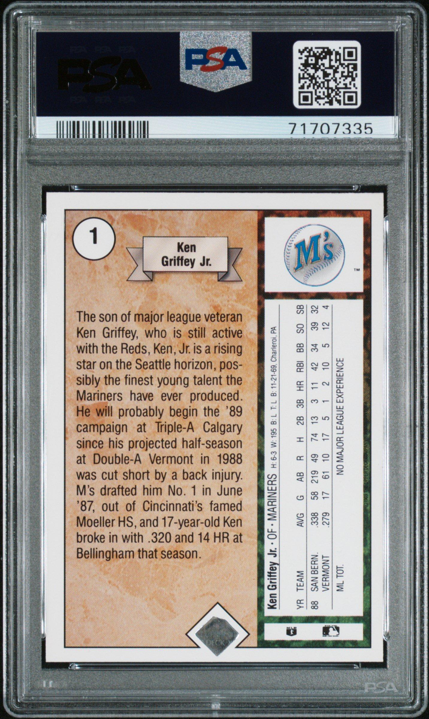 1989 Upper Deck 1 Ken Griffey Jr. Star Rookie PSA 9 Graded Card | GameStop