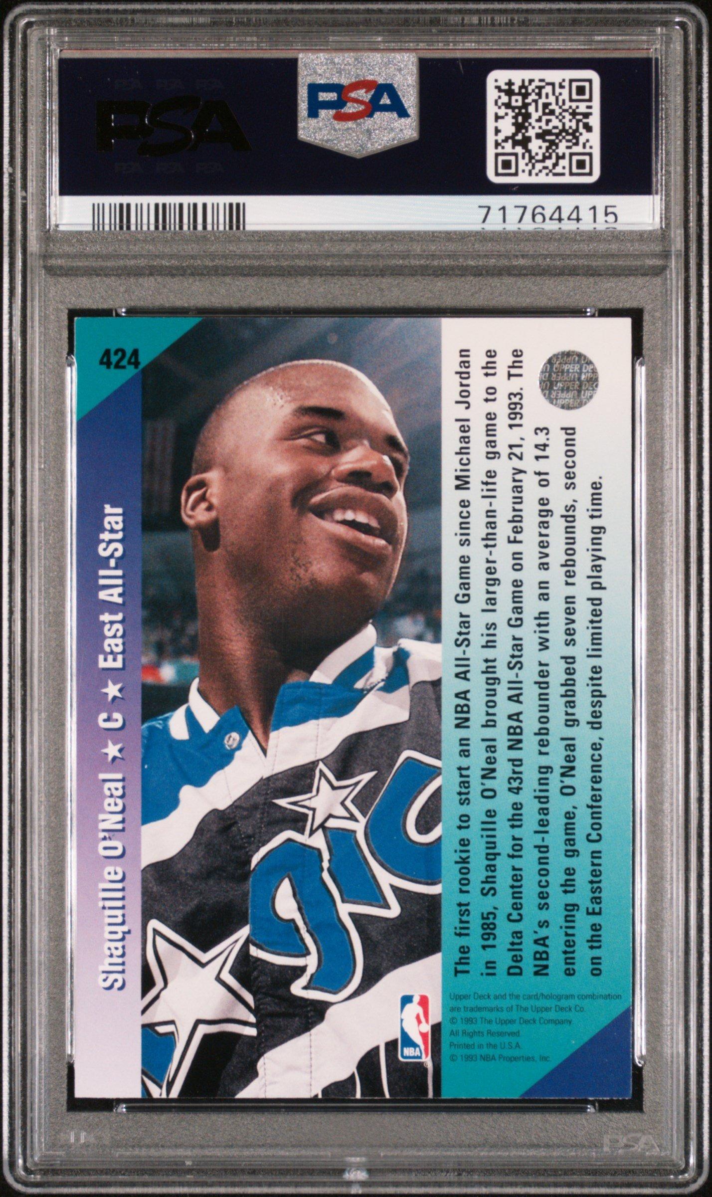 1992 Upper Deck 424 Shaquille O'neal PSA 9