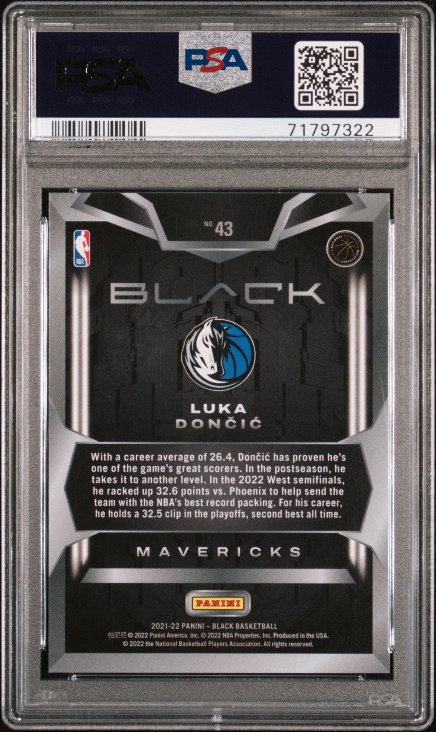 2021 Panini Black 43 Luka Doncic Copper PSA 10