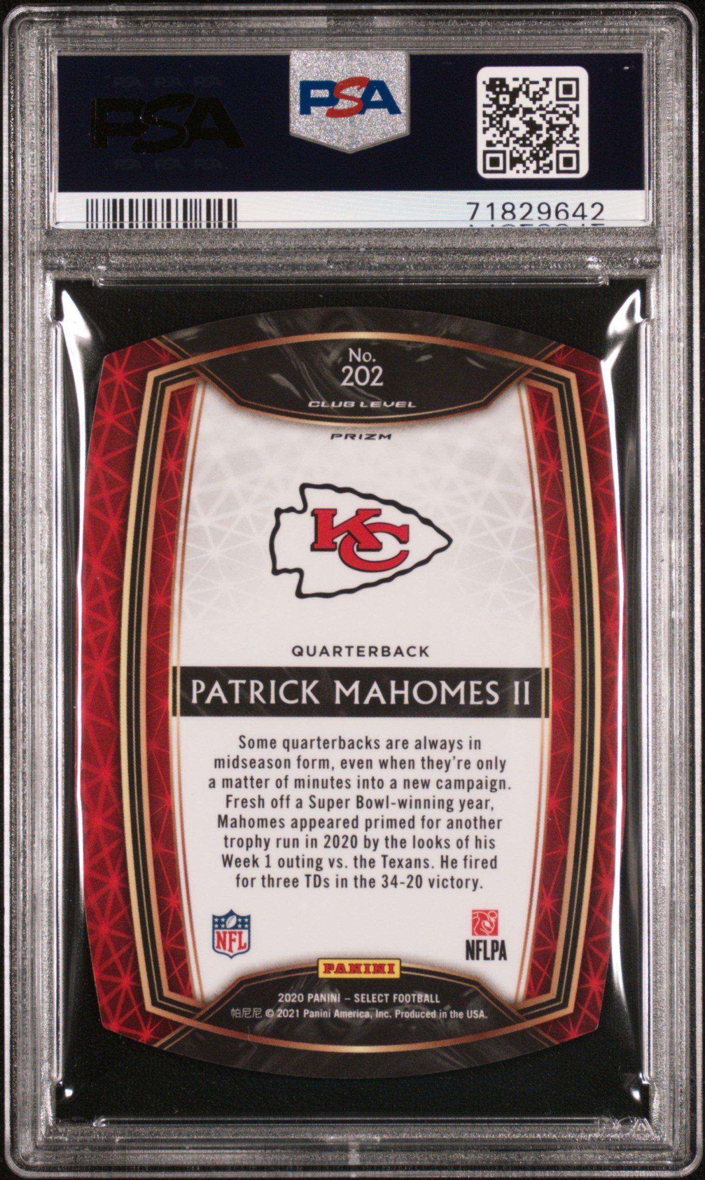 2020 Panini Select 202 Patrick Mahomes Ii PSA 9