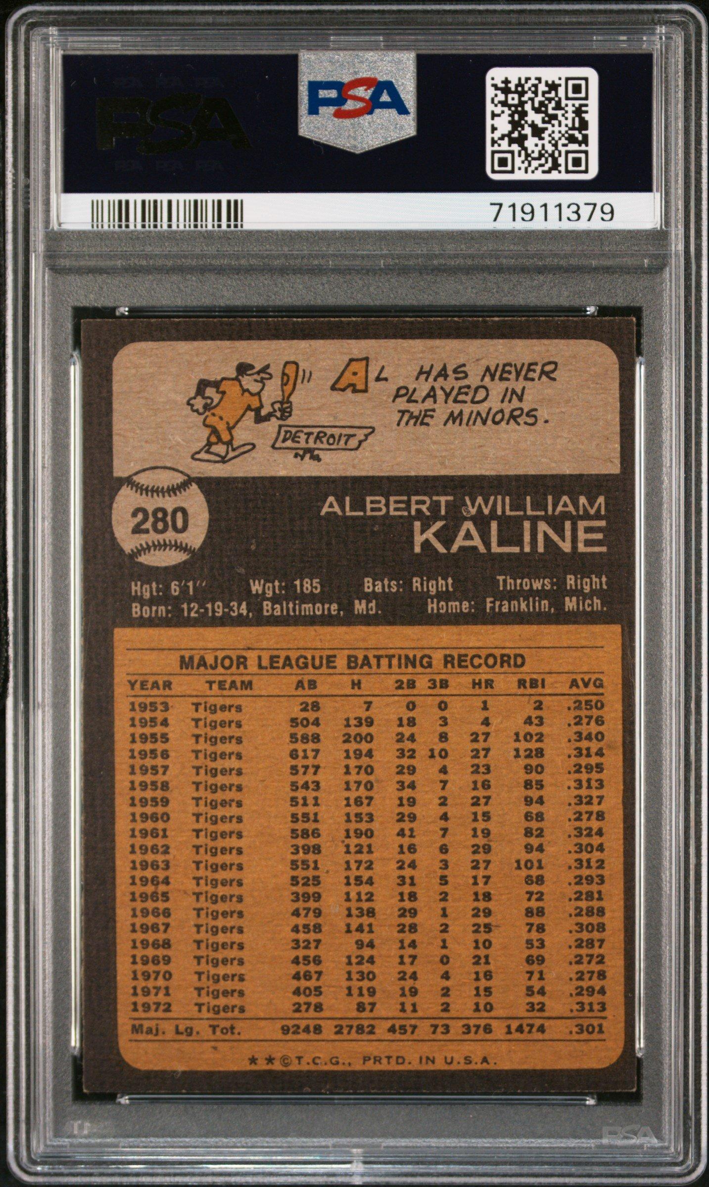 1973 Topps 280 Al Kaline PSA 8