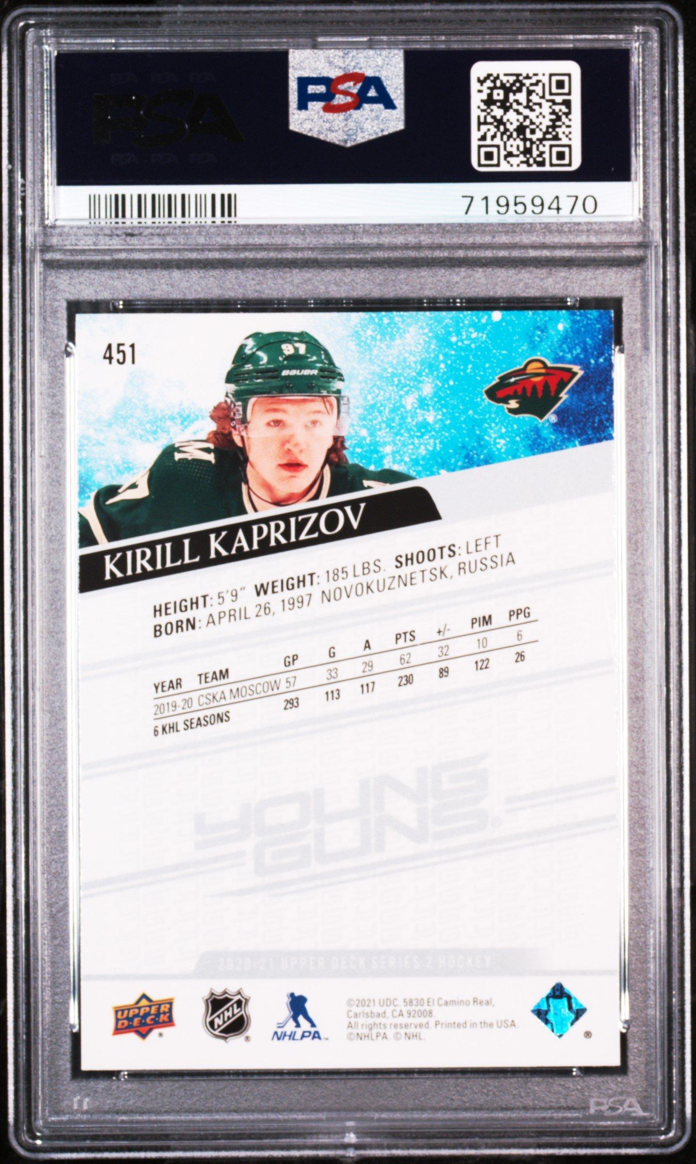 2020 Upper Deck 451 Kirill Kaprizov PSA 10