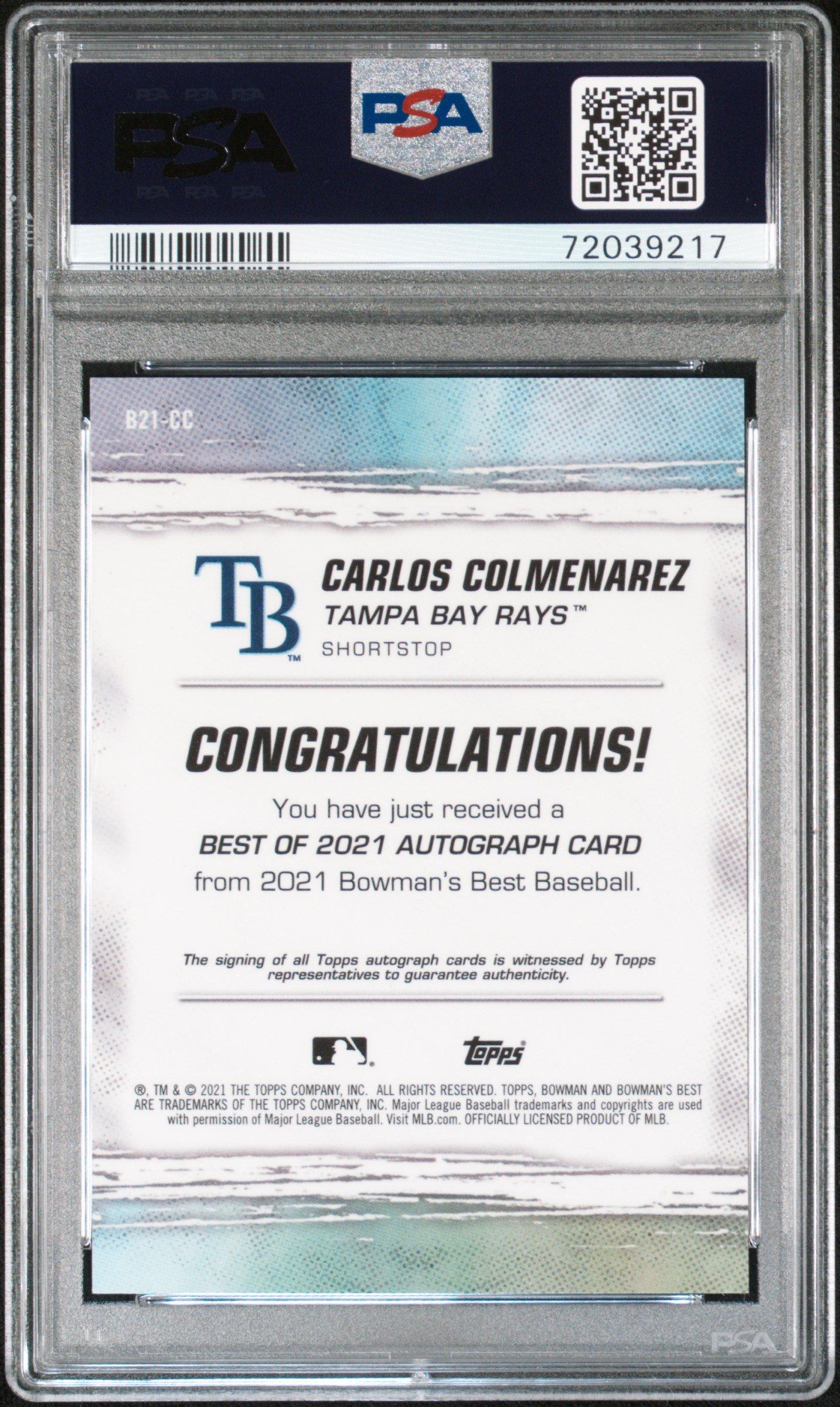 2021 Bowman's Best Best Of 2021 Autographs B21cc Carlos Colmenarez PSA