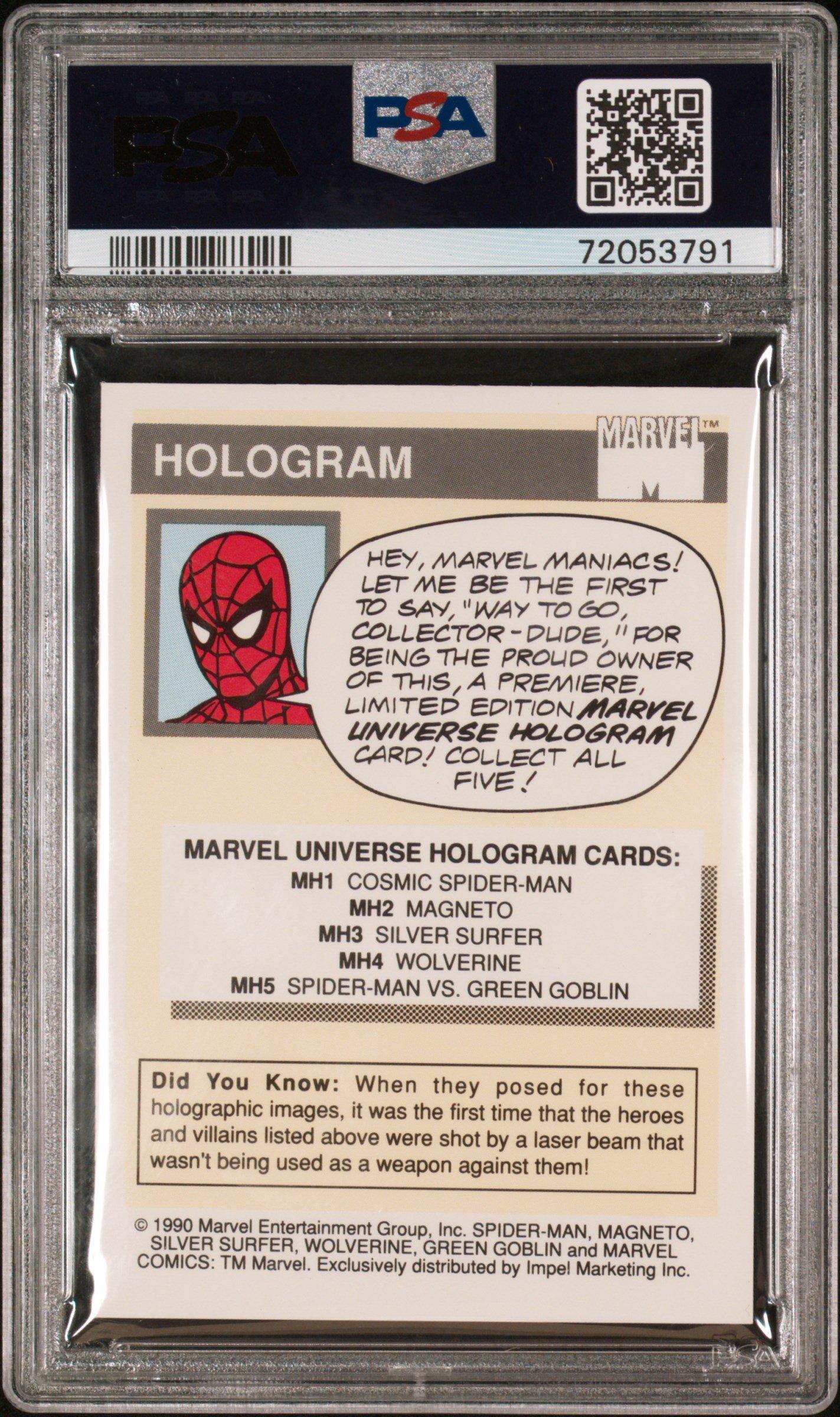 1990 Marvel Universe Hologram Mh2 Magneto PSA
