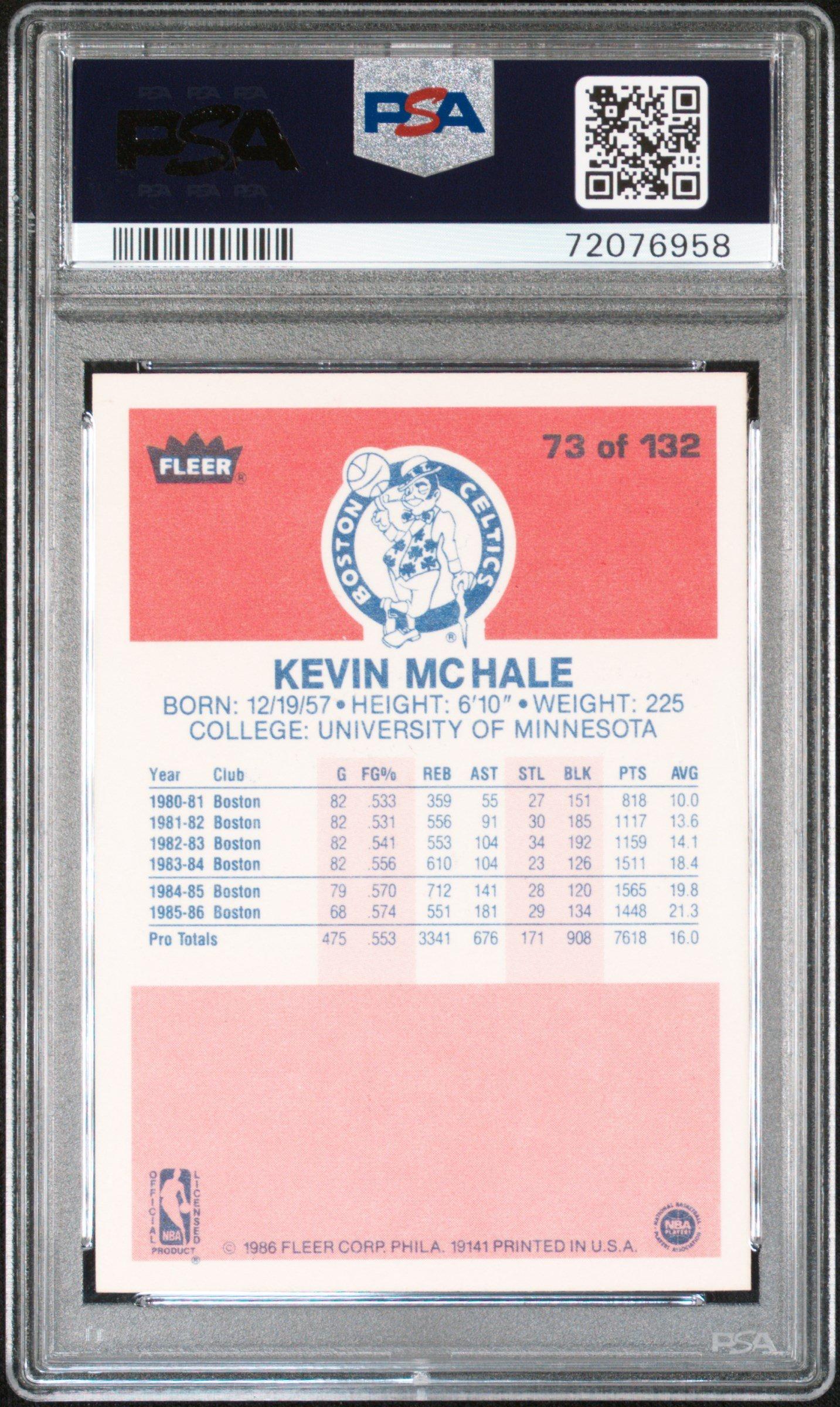 1986 Fleer 73 Kevin Mchale PSA 8